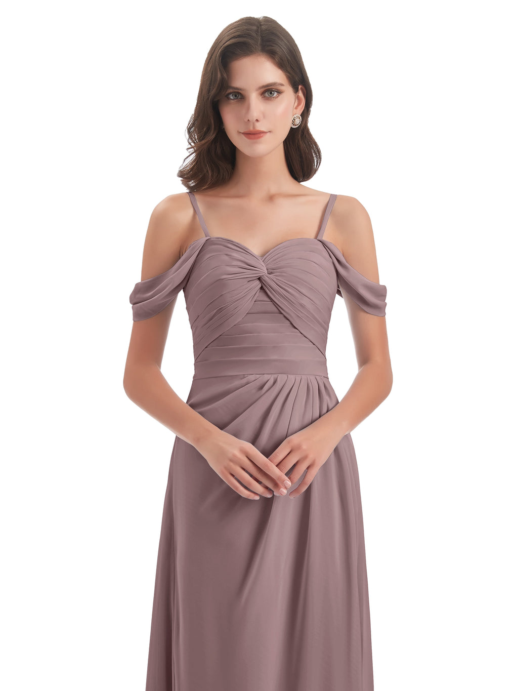 Olivia Off The Shoulder Spaghetti Straps Chiffon Bridesmaid Dresses
