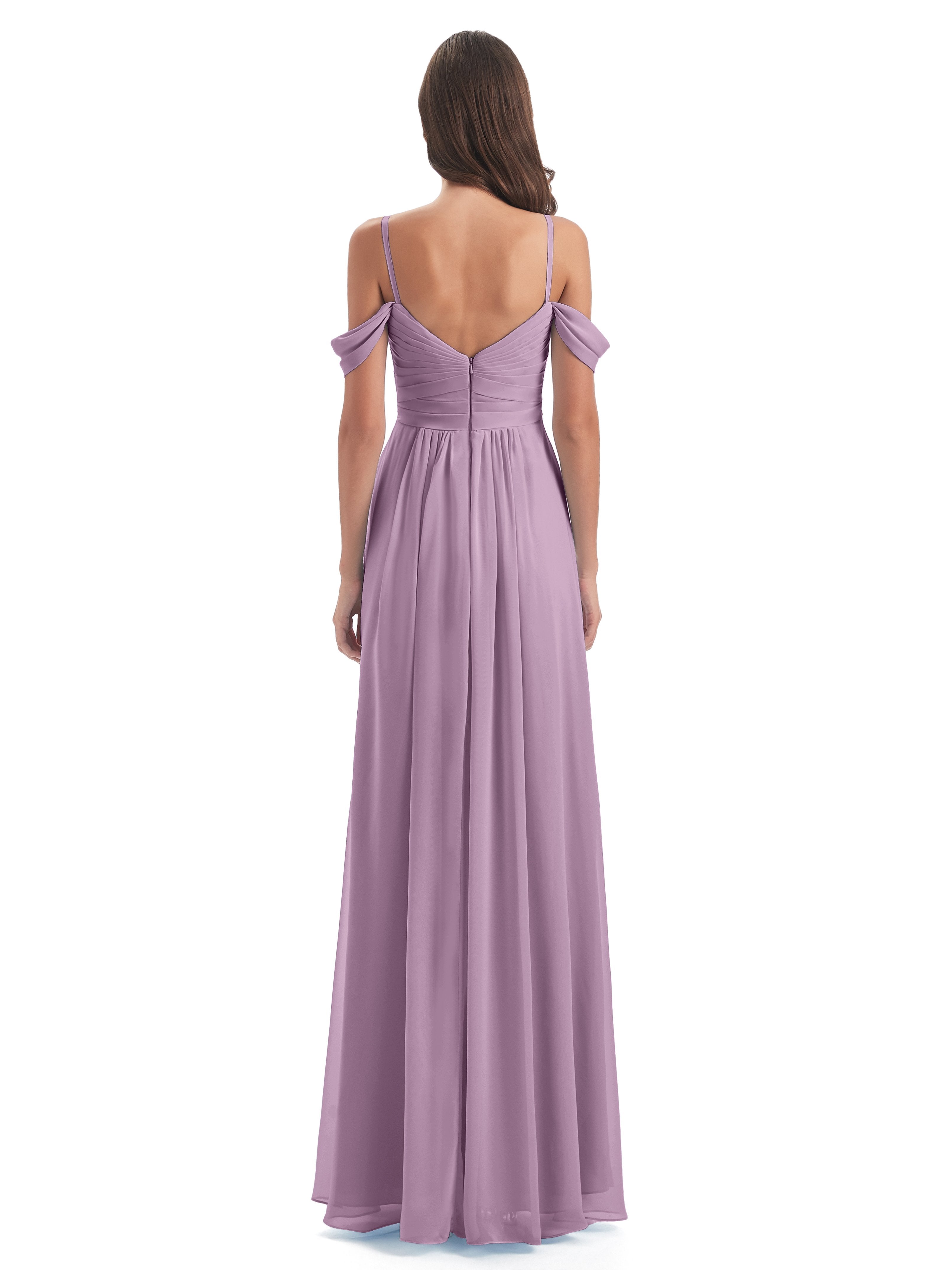 Olivia Off The Shoulder Spaghetti Straps Chiffon Bridesmaid Dresses