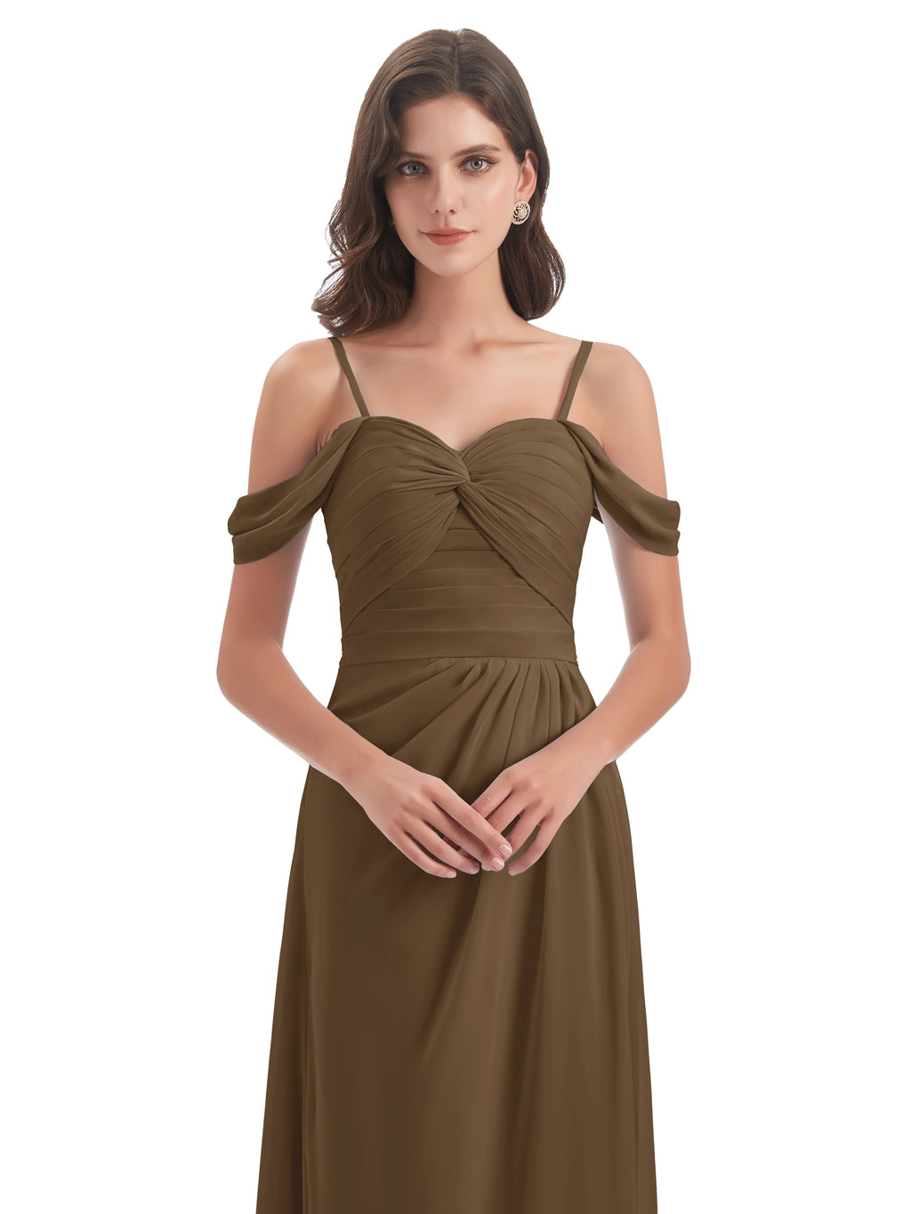 Olivia Off The Shoulder Spaghetti Straps Chiffon Bridesmaid Dresses