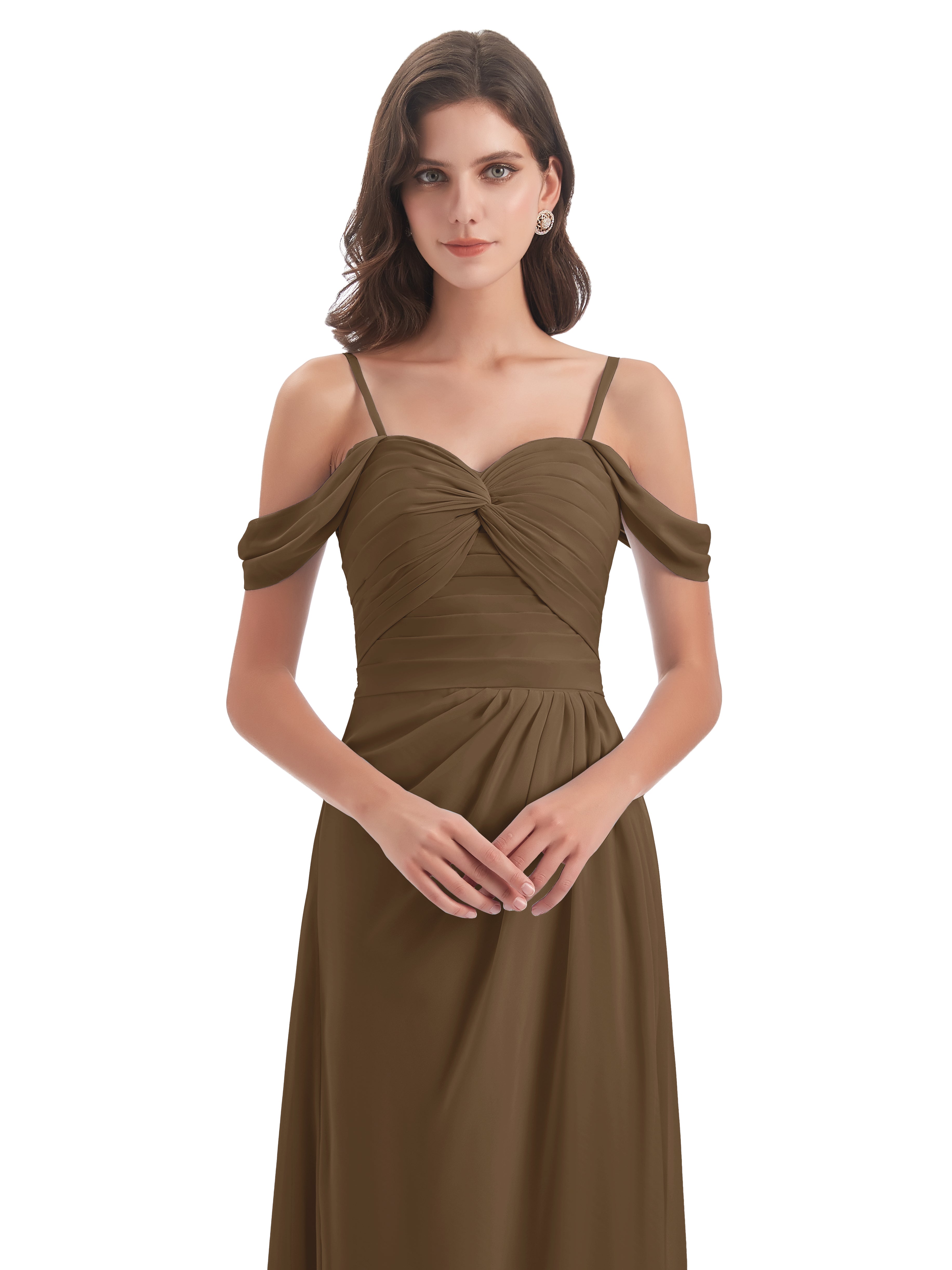 Olivia Off The Shoulder Spaghetti Straps Chiffon Bridesmaid Dresses