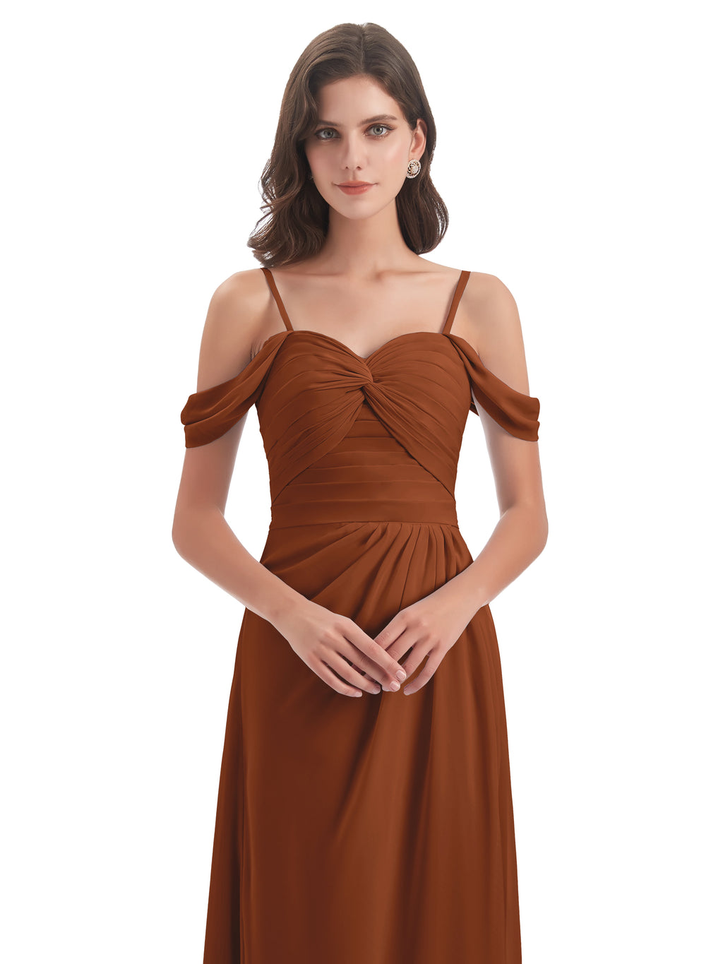 Olivia Off The Shoulder Spaghetti Straps Chiffon Bridesmaid Dresses