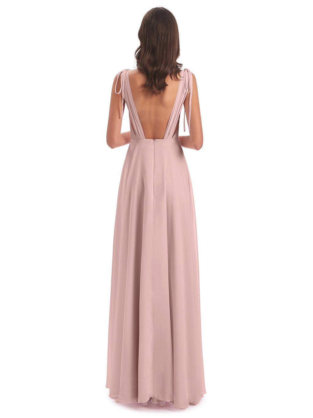 Reagan Floor Length V-neck Chiffon Bridesmaid Dresses