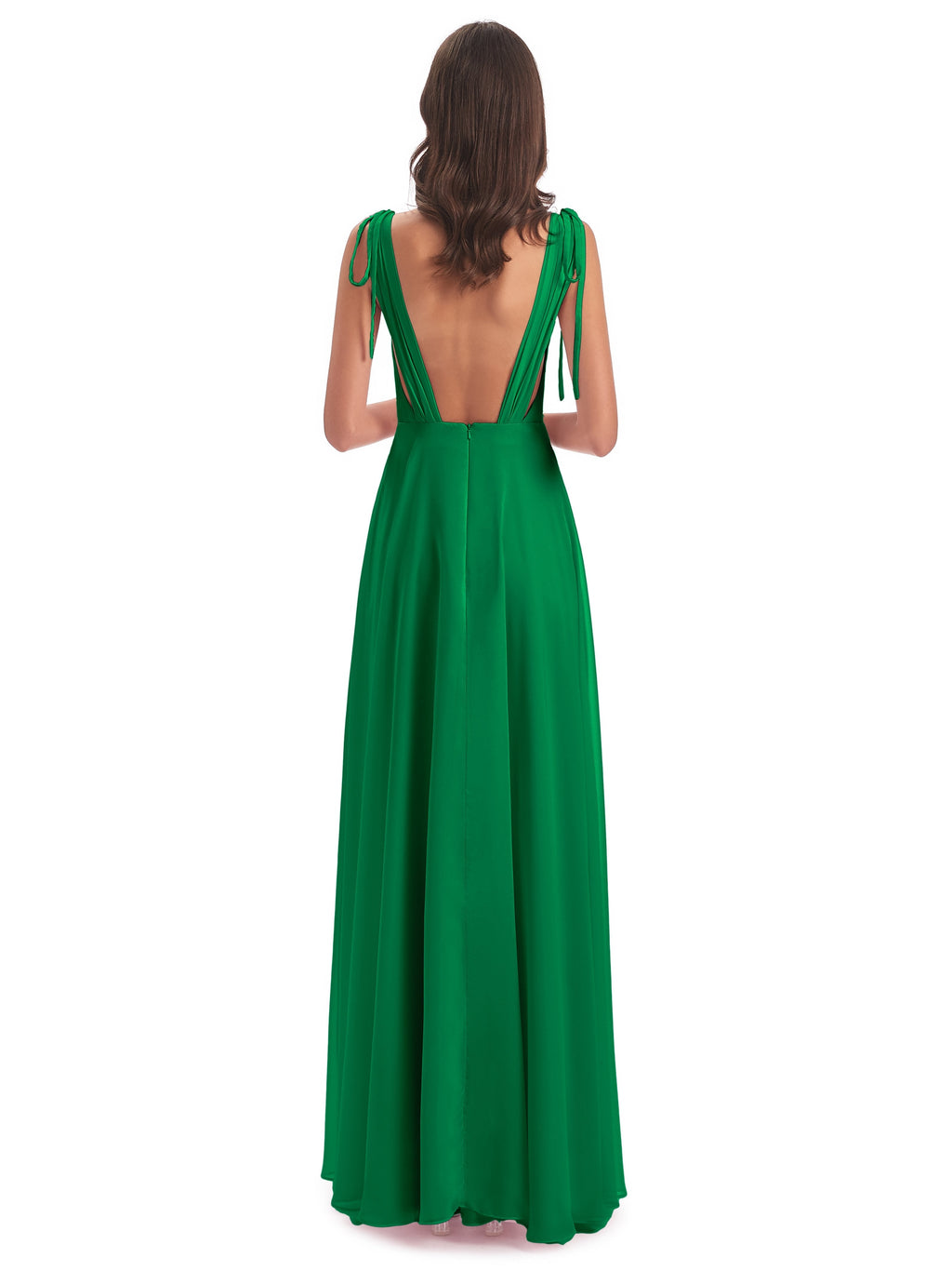 Reagan Floor Length V-neck Chiffon Bridesmaid Dresses