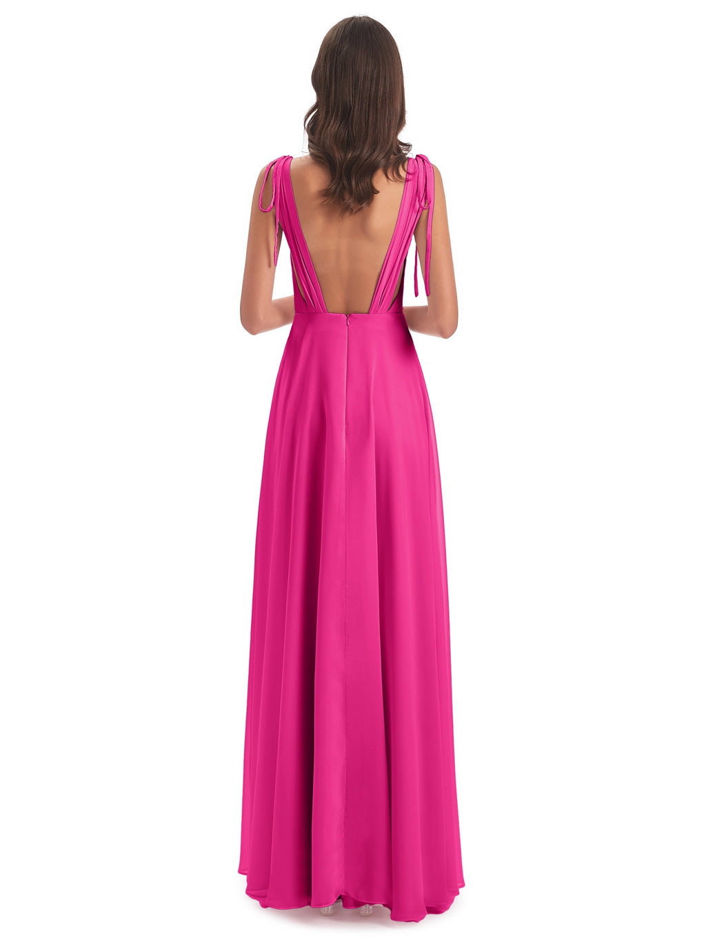 Reagan Floor Length V-neck Chiffon Bridesmaid Dresses
