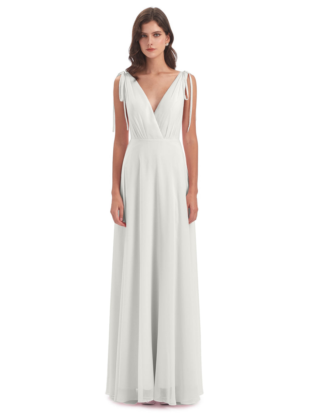 Reagan Floor Length V-neck Chiffon Bridesmaid Dresses