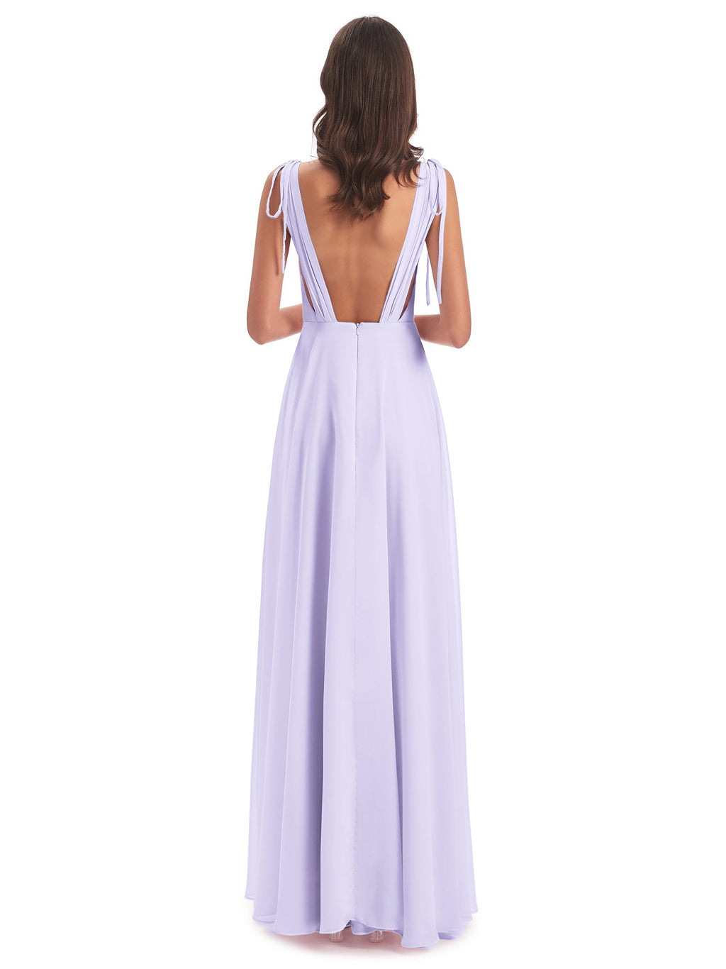 Reagan Floor Length V-neck Chiffon Bridesmaid Dresses