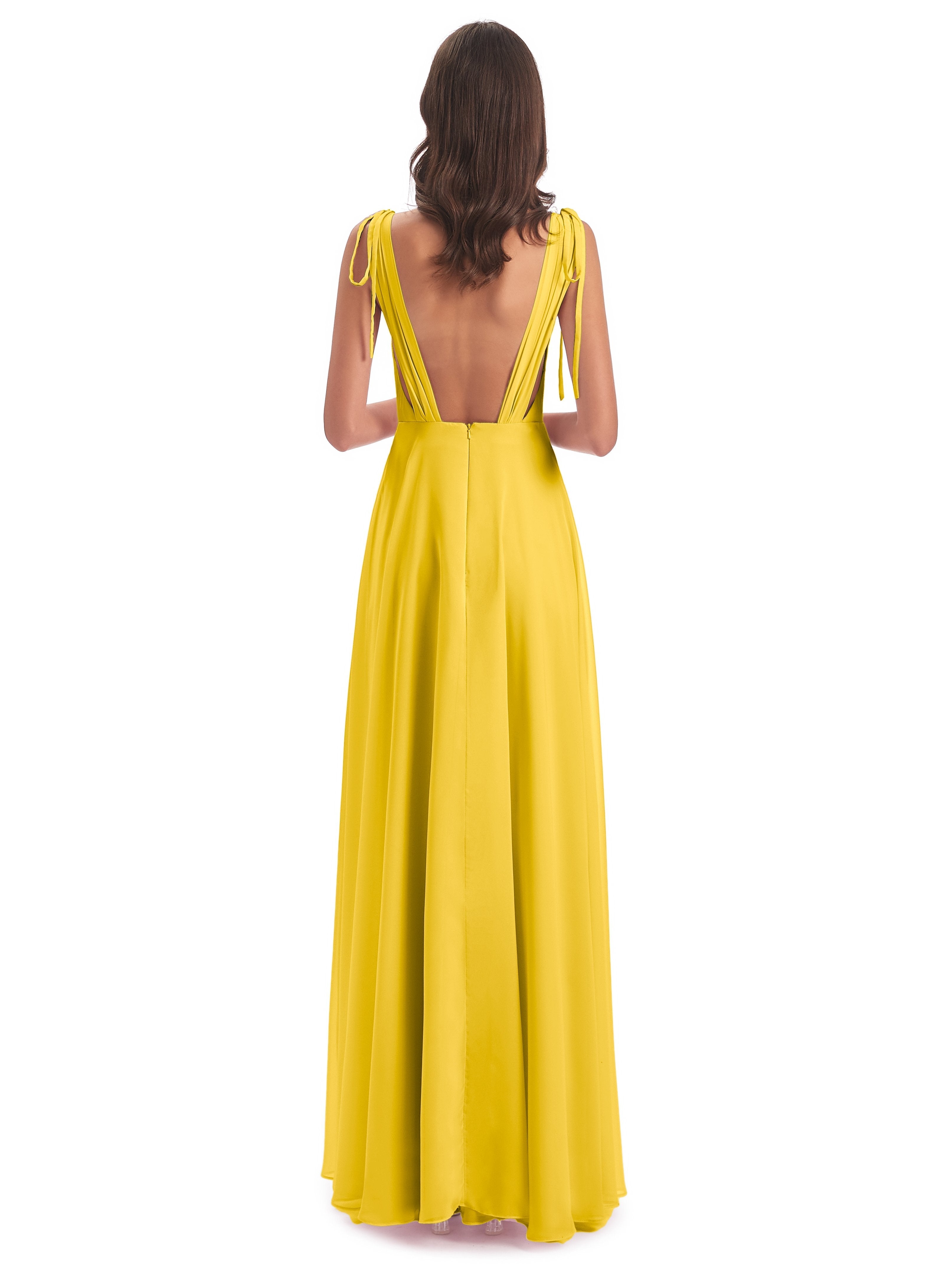 Reagan Floor Length V-neck Chiffon Bridesmaid Dresses