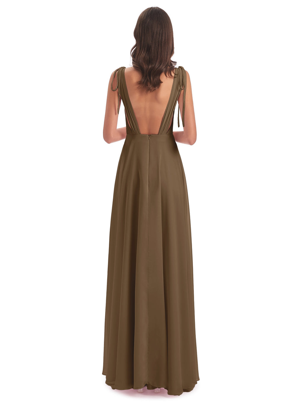 Reagan Floor Length V-neck Chiffon Bridesmaid Dresses