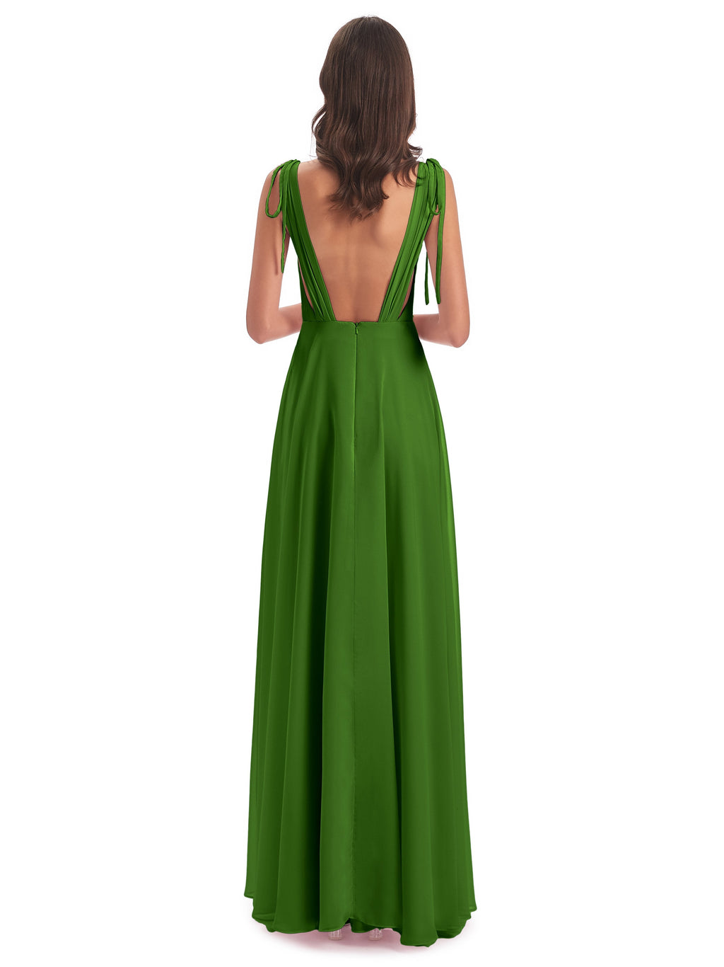Reagan Floor Length V-neck Chiffon Bridesmaid Dresses