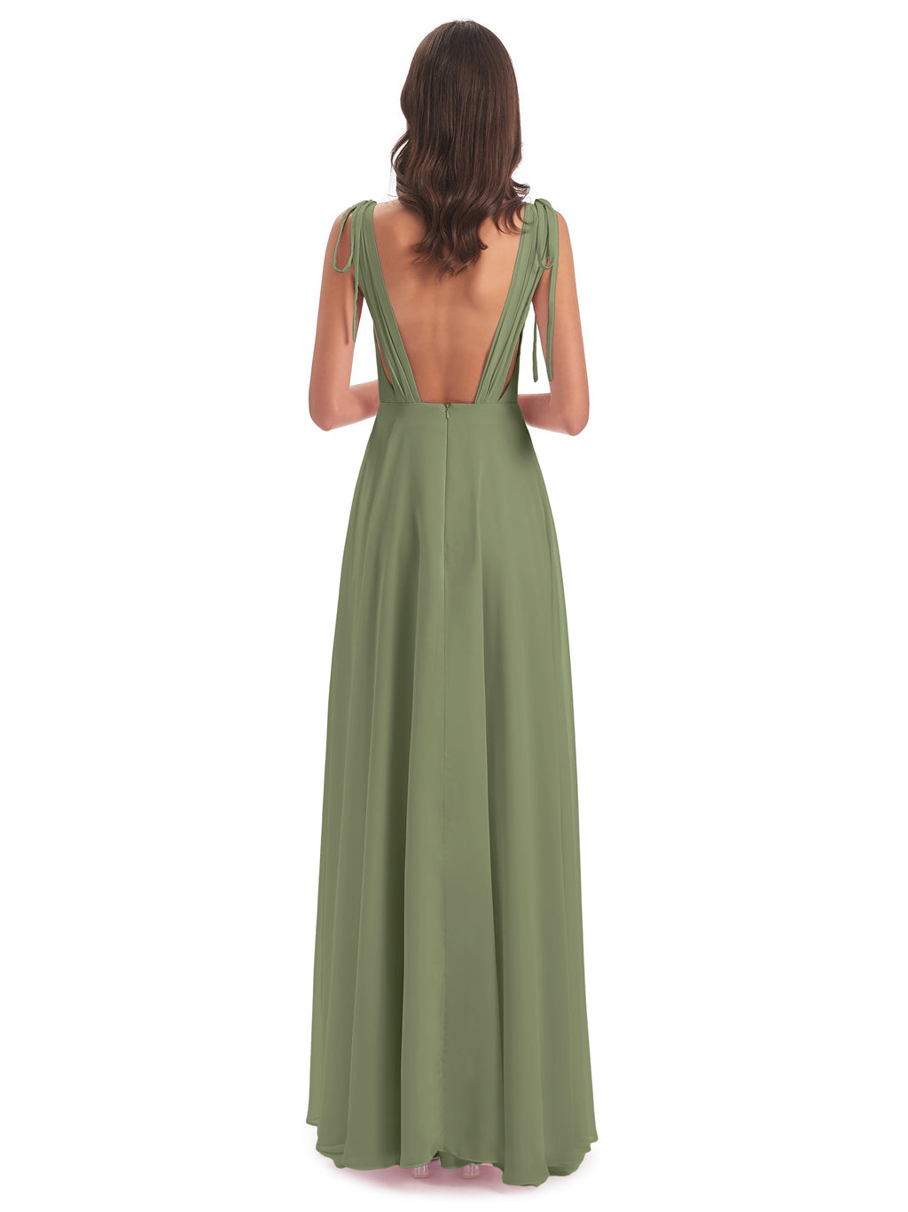 Reagan Floor Length V-neck Chiffon Bridesmaid Dresses