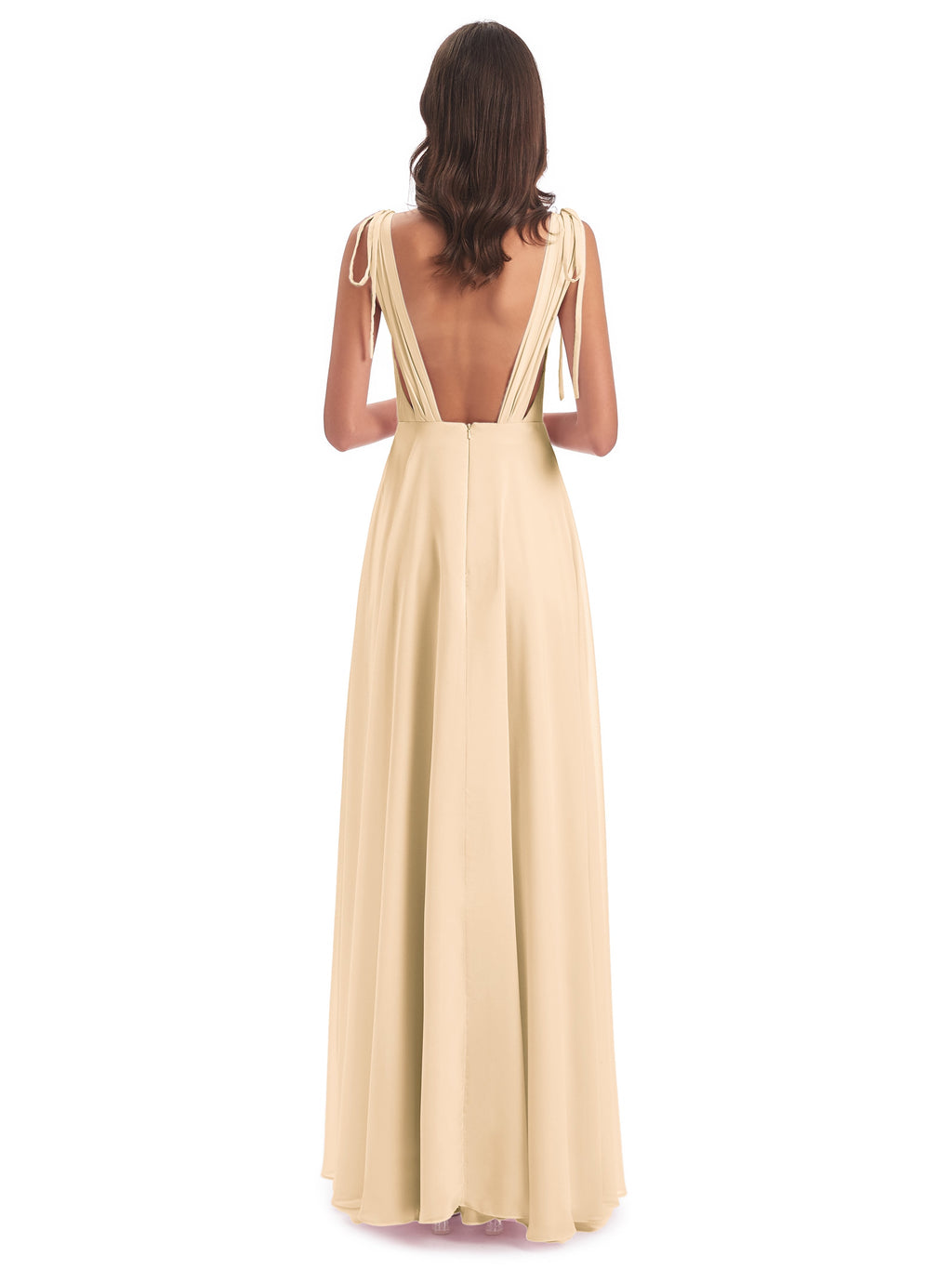Reagan Floor Length V-neck Chiffon Bridesmaid Dresses