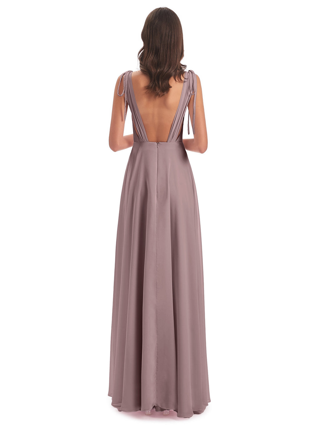 Reagan Floor Length V-neck Chiffon Bridesmaid Dresses