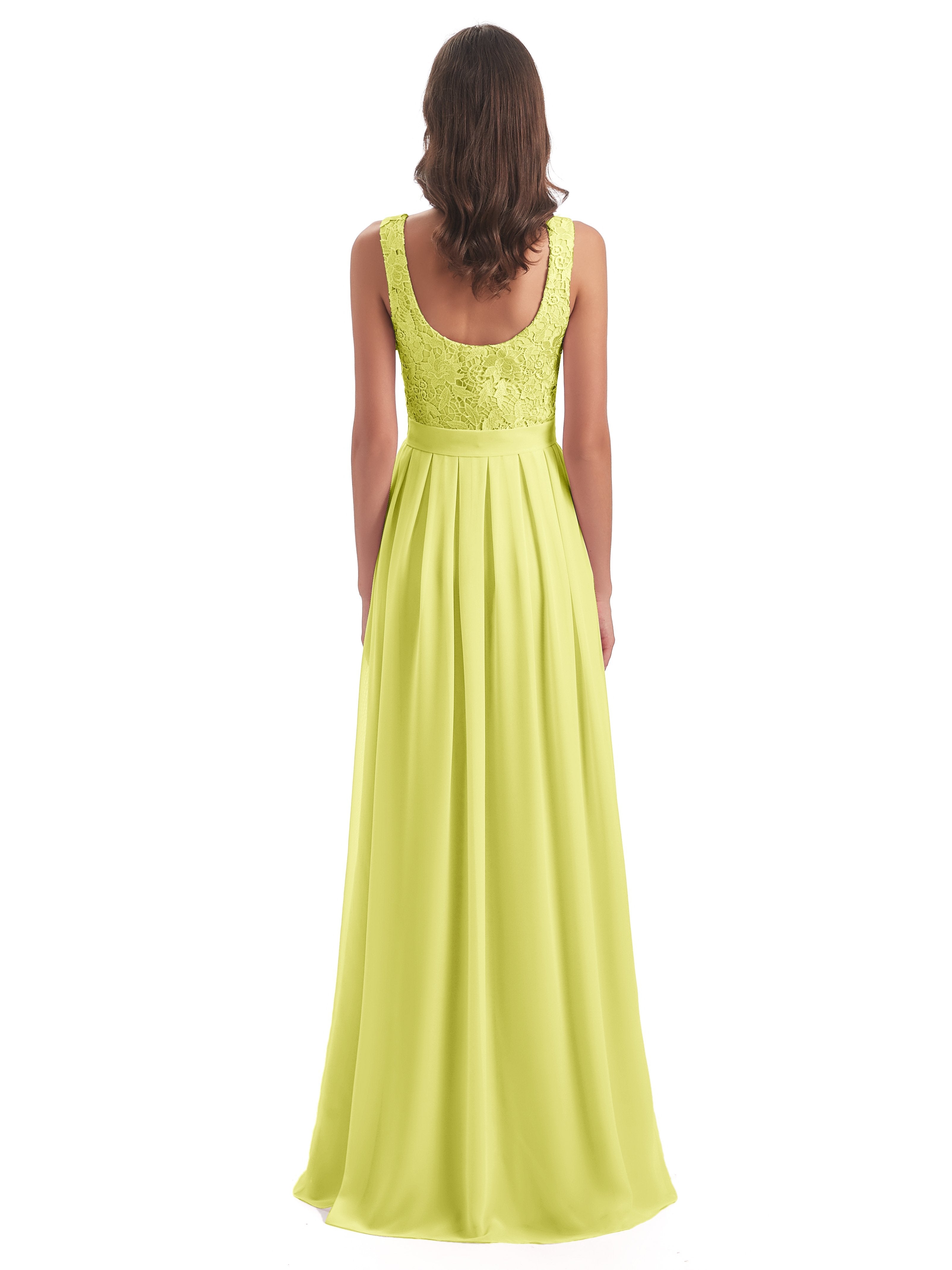 Riya Illusion Open Back Lace Long Bridesmaid Dresses