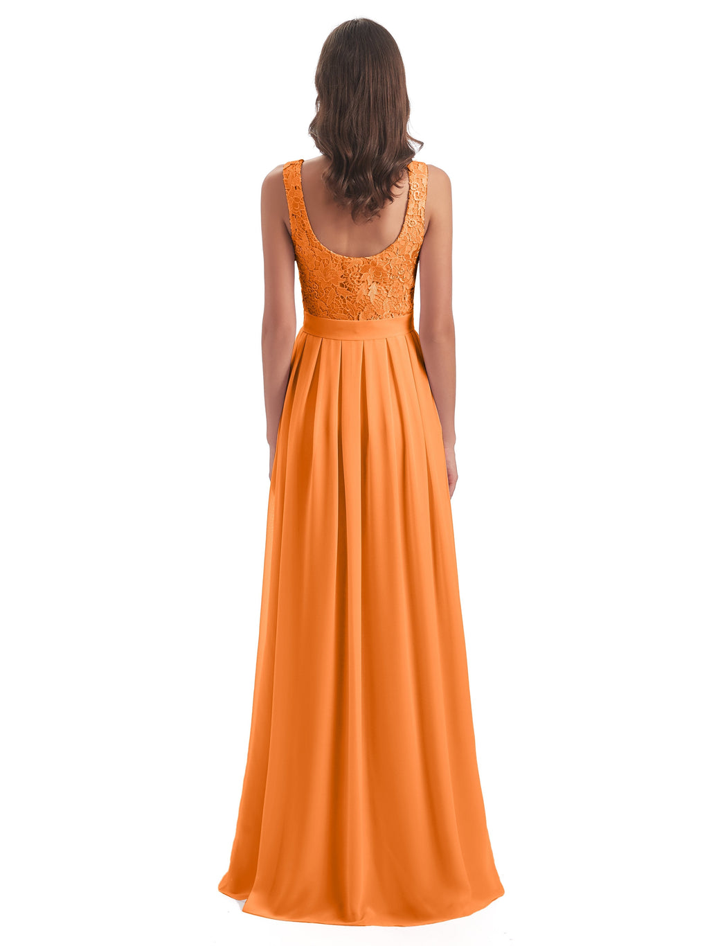 Riya Illusion Open Back Lace Long Bridesmaid Dresses
