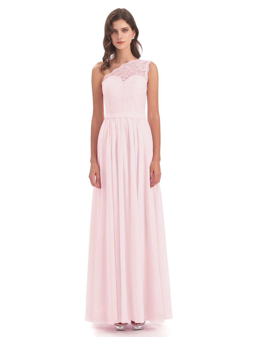 Scarlett One Shoulder Split Chiffon/Lace Bridesmaid Dresses
