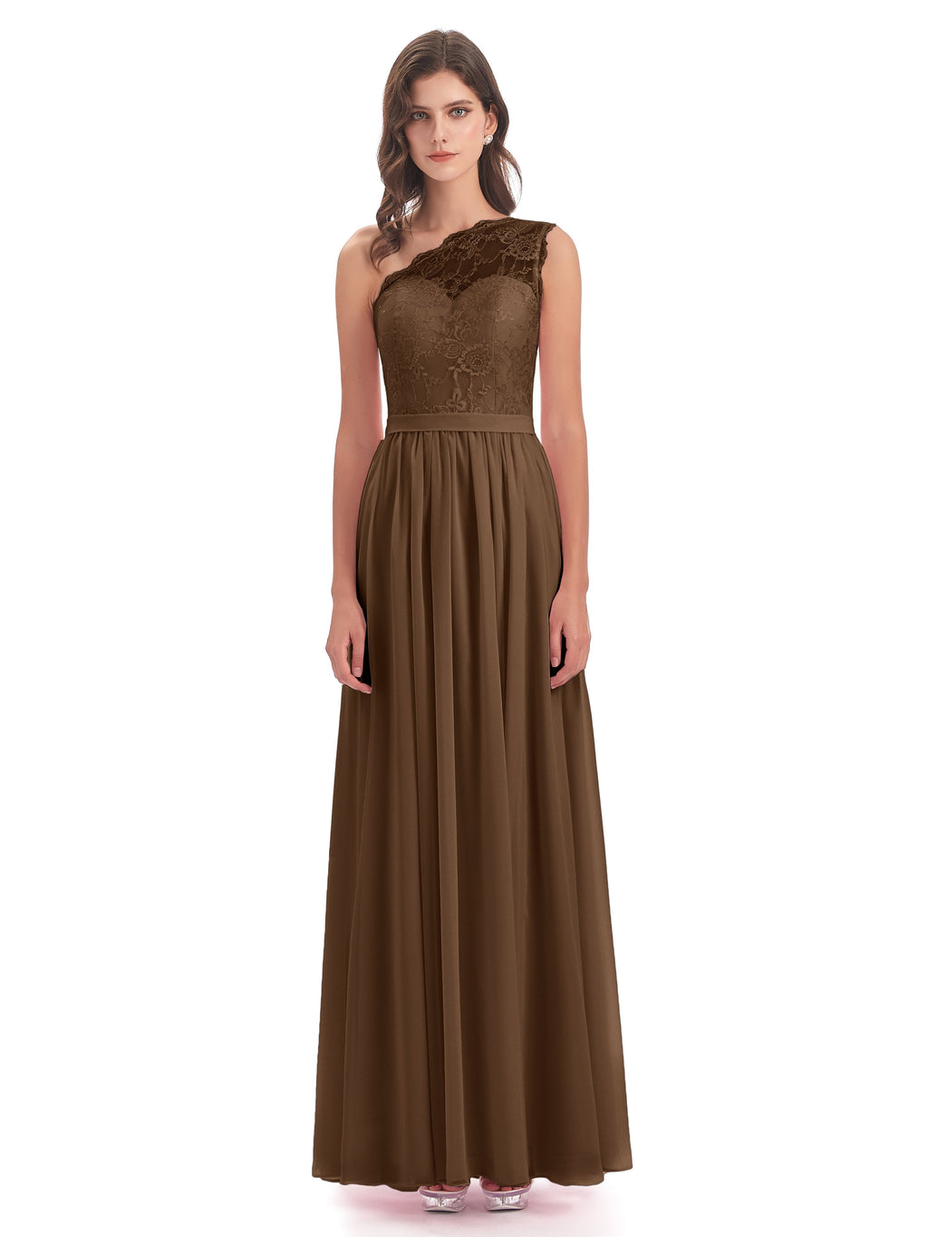 Scarlett One Shoulder Split Chiffon/Lace Bridesmaid Dresses