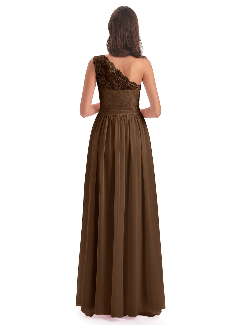 Scarlett One Shoulder Split Chiffon/Lace Bridesmaid Dresses