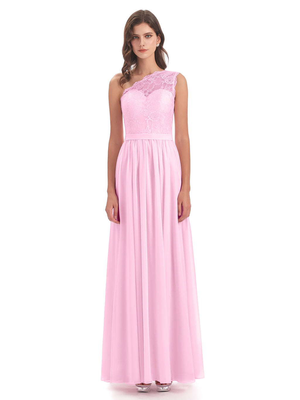 Scarlett One Shoulder Split Chiffon/Lace Bridesmaid Dresses