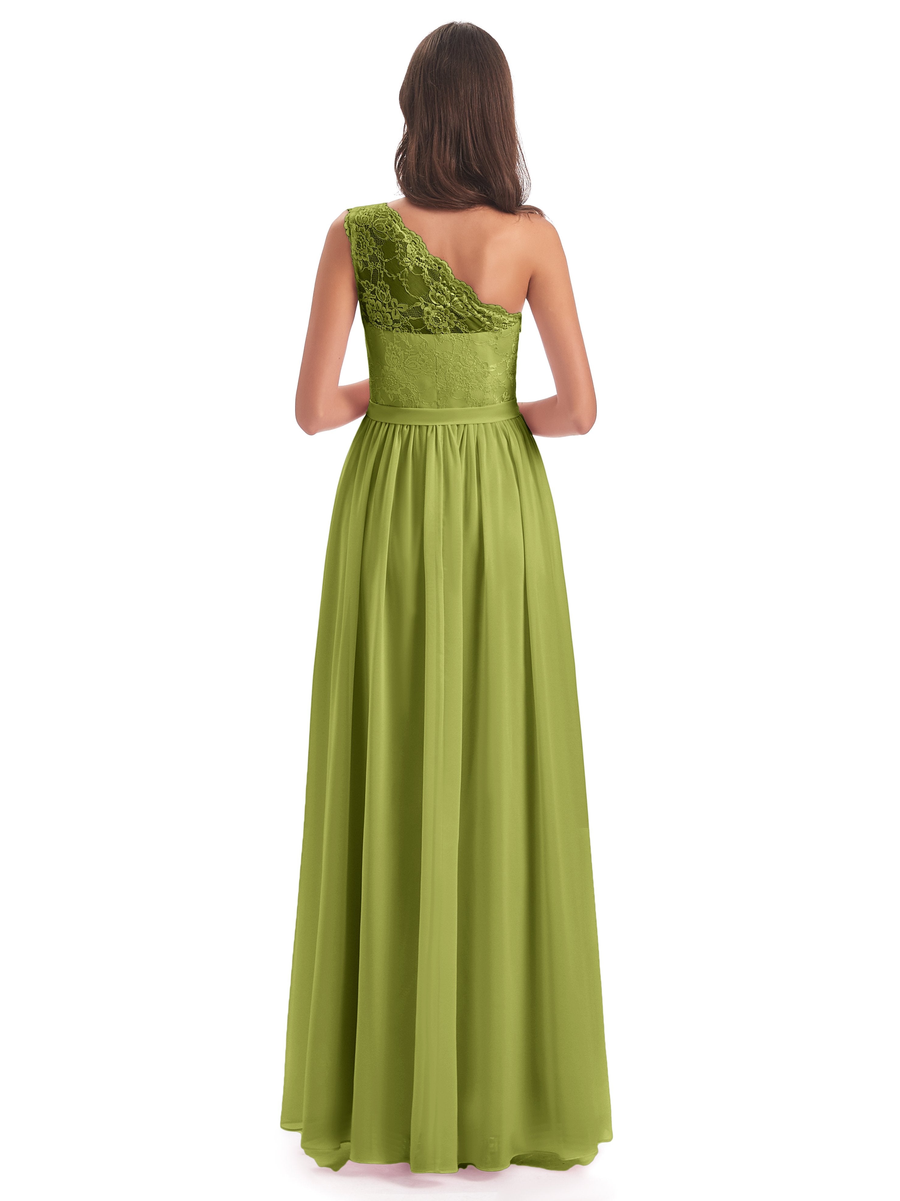 Scarlett One Shoulder Split Chiffon/Lace Bridesmaid Dresses
