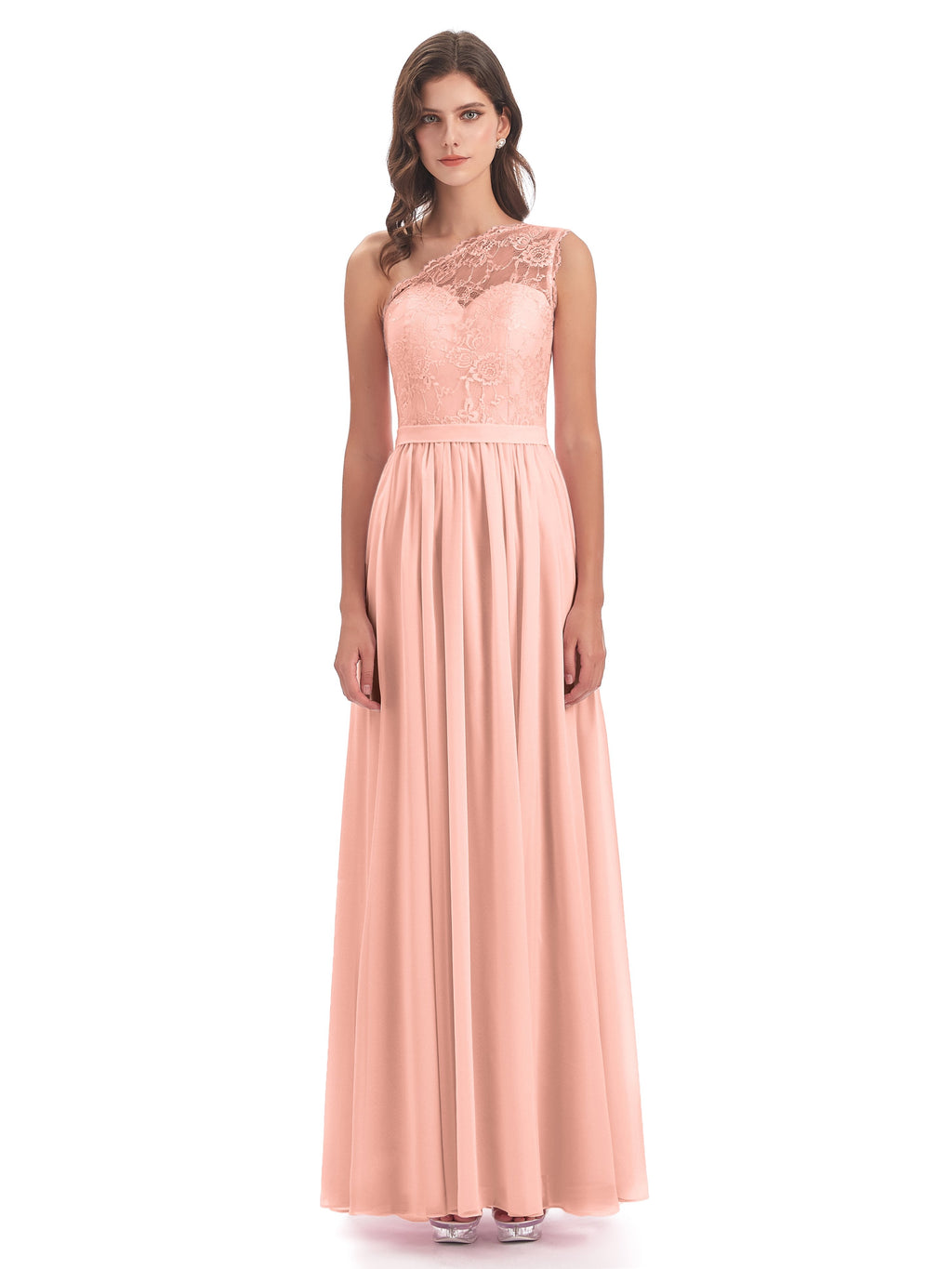 Scarlett One Shoulder Split Chiffon/Lace Bridesmaid Dresses