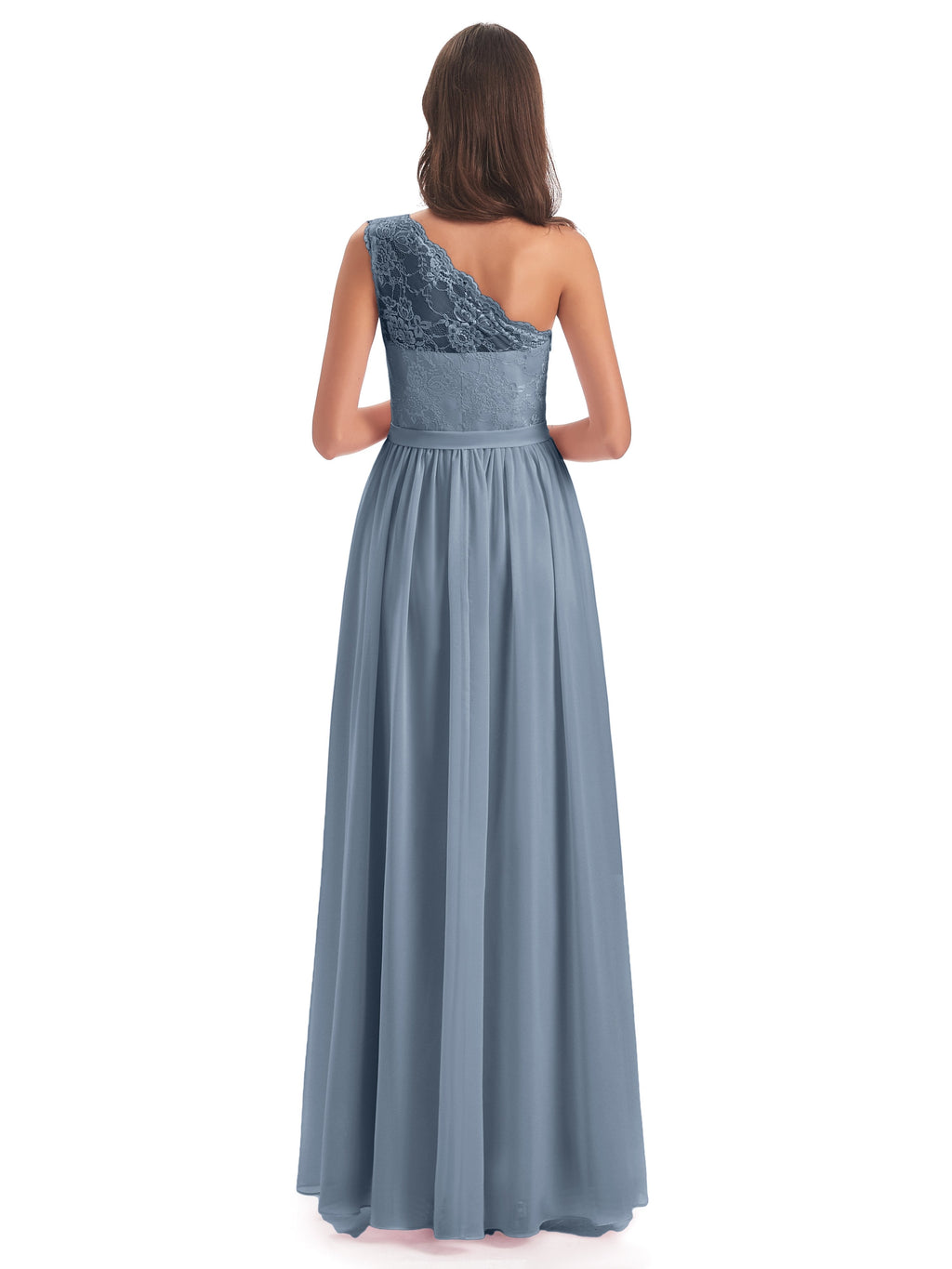 Scarlett One Shoulder Split Chiffon/Lace Bridesmaid Dresses