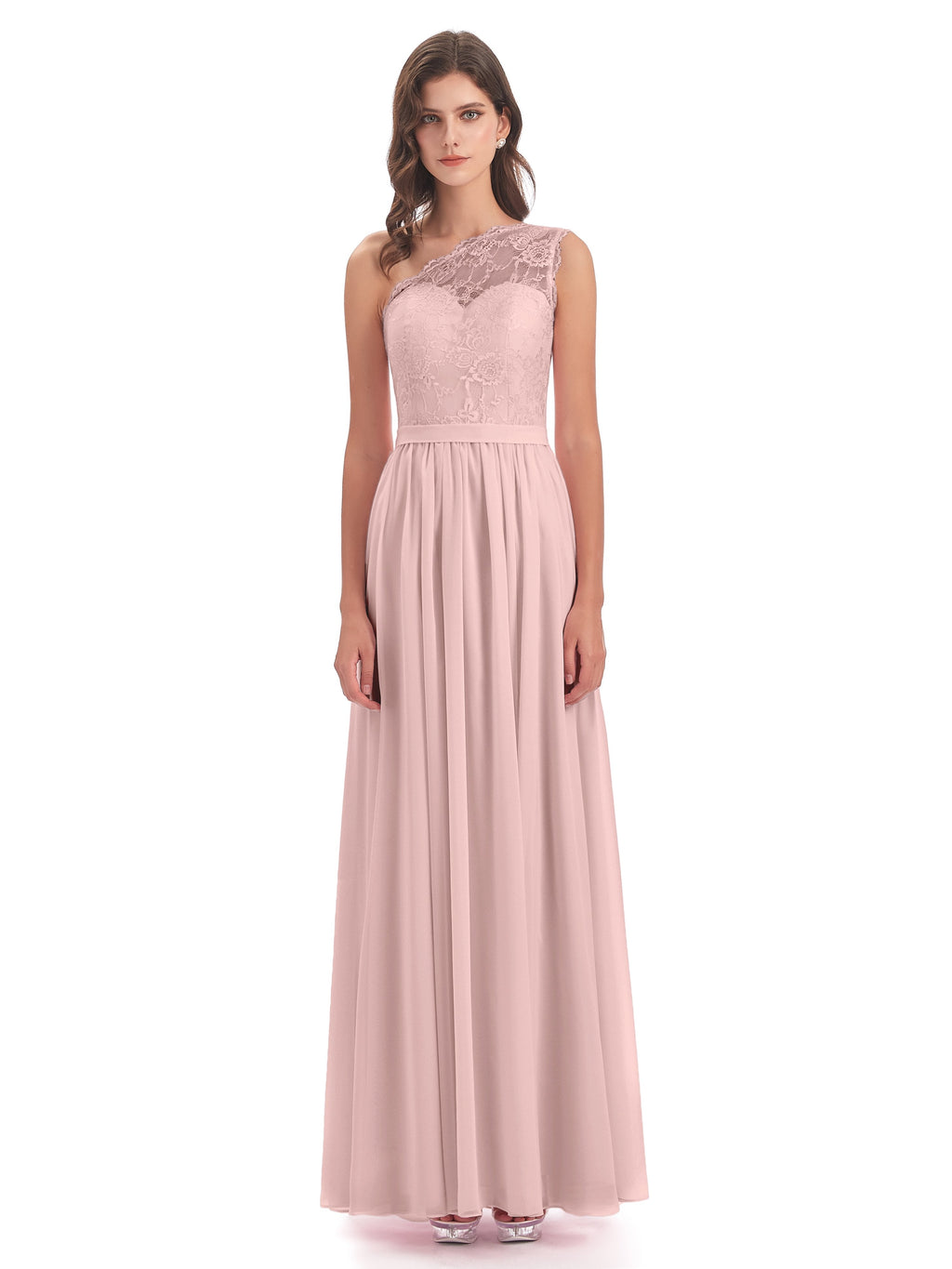 Scarlett One Shoulder Split Chiffon/Lace Bridesmaid Dresses