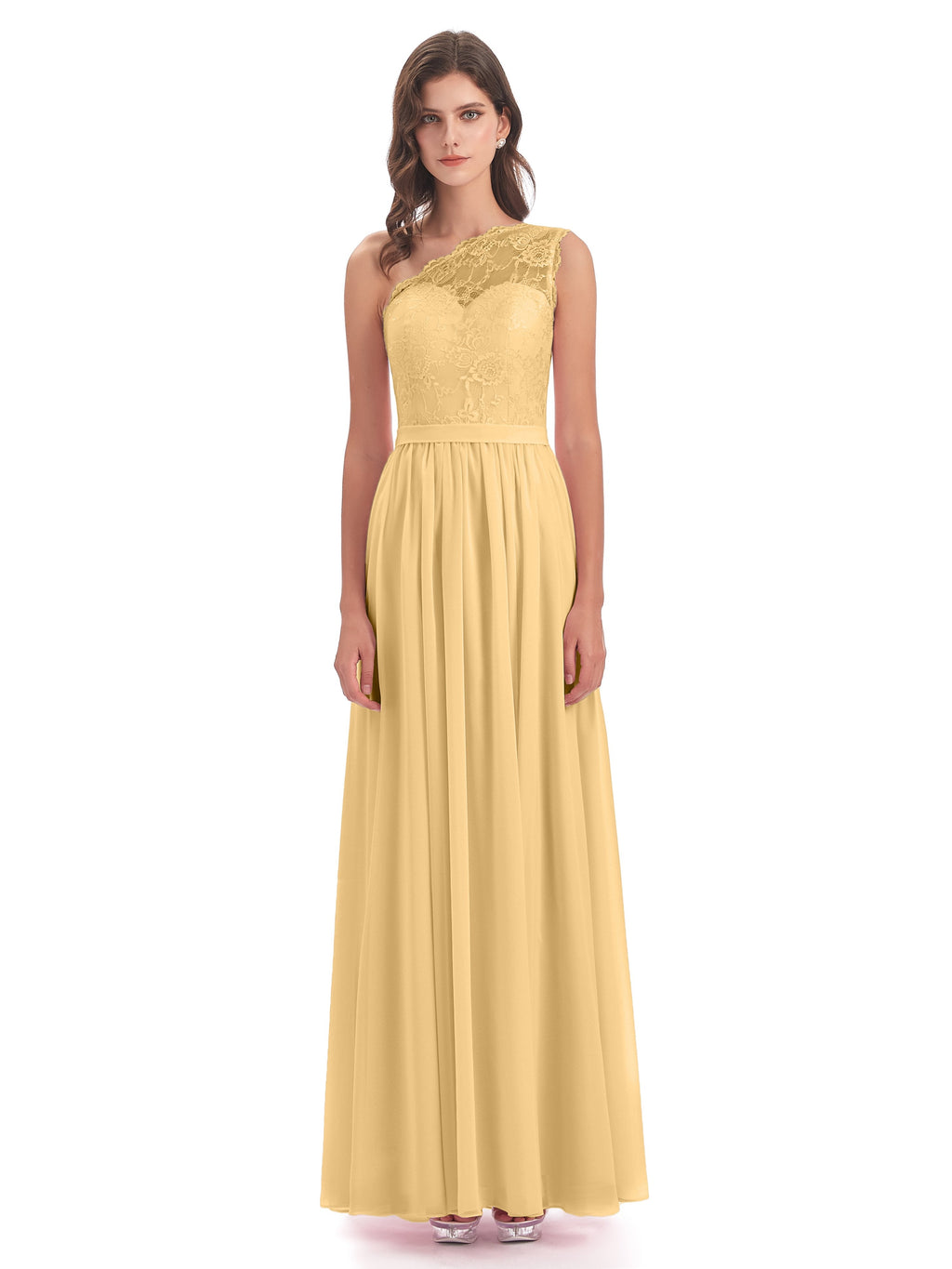 Scarlett One Shoulder Split Chiffon/Lace Bridesmaid Dresses