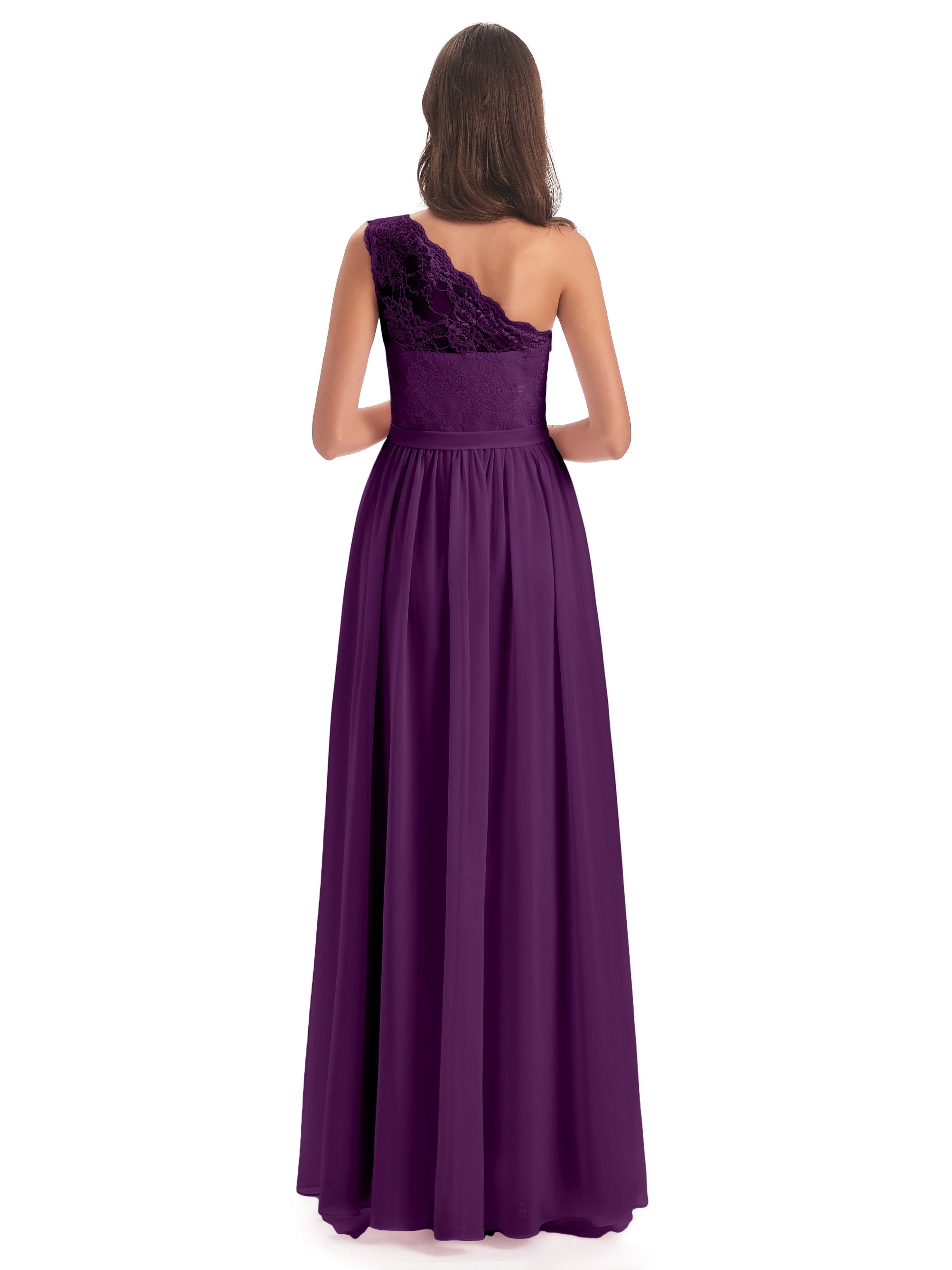 Scarlett One Shoulder Split Chiffon/Lace Bridesmaid Dresses