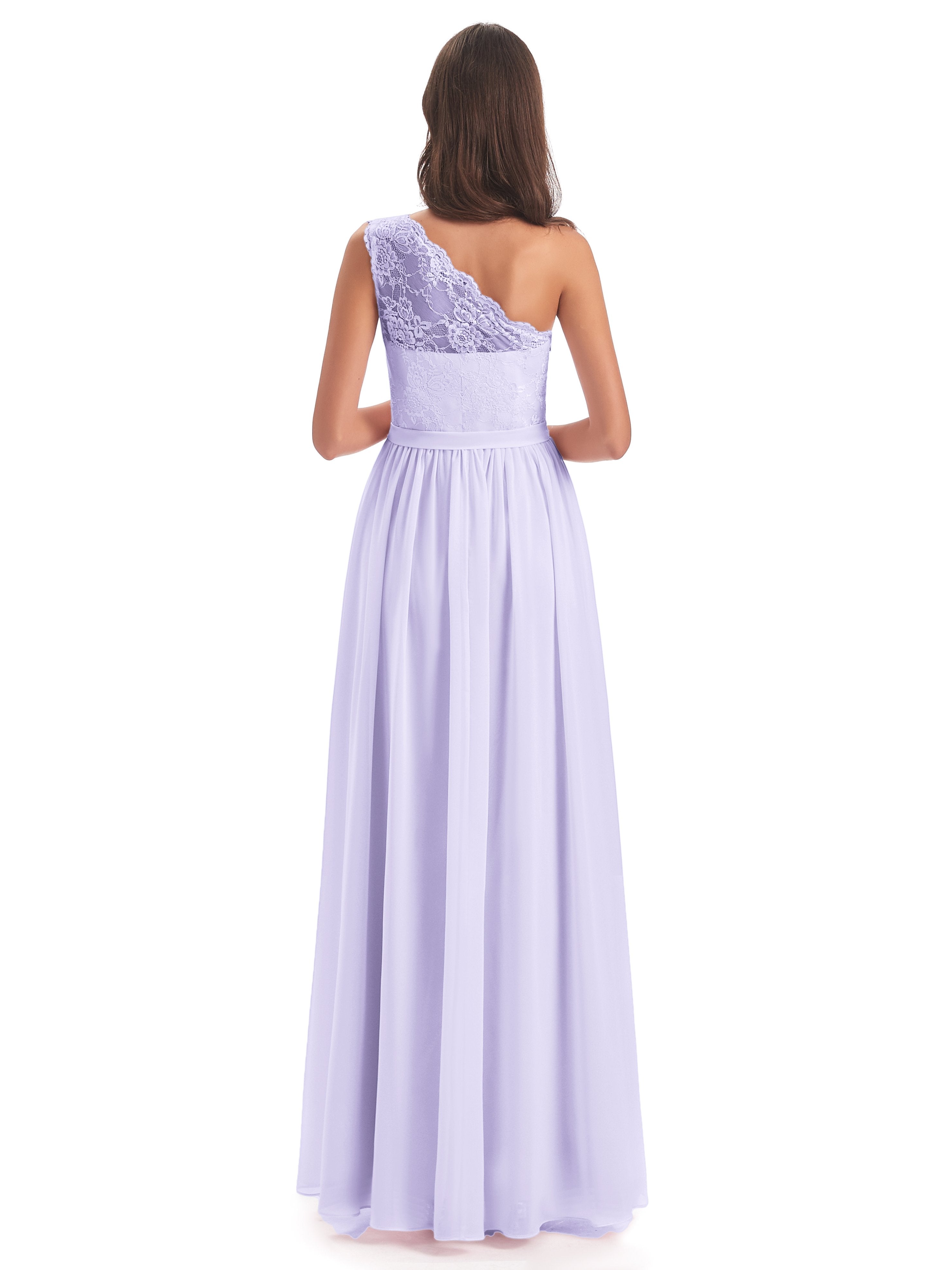Scarlett One Shoulder Split Chiffon/Lace Bridesmaid Dresses