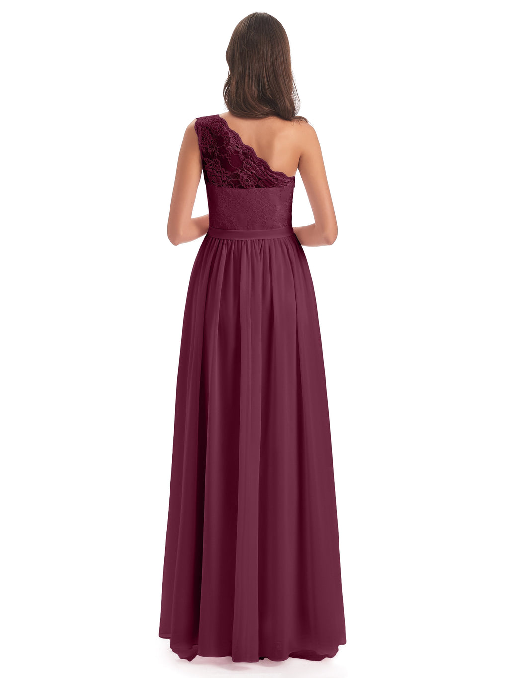 Scarlett One Shoulder Split Chiffon/Lace Bridesmaid Dresses