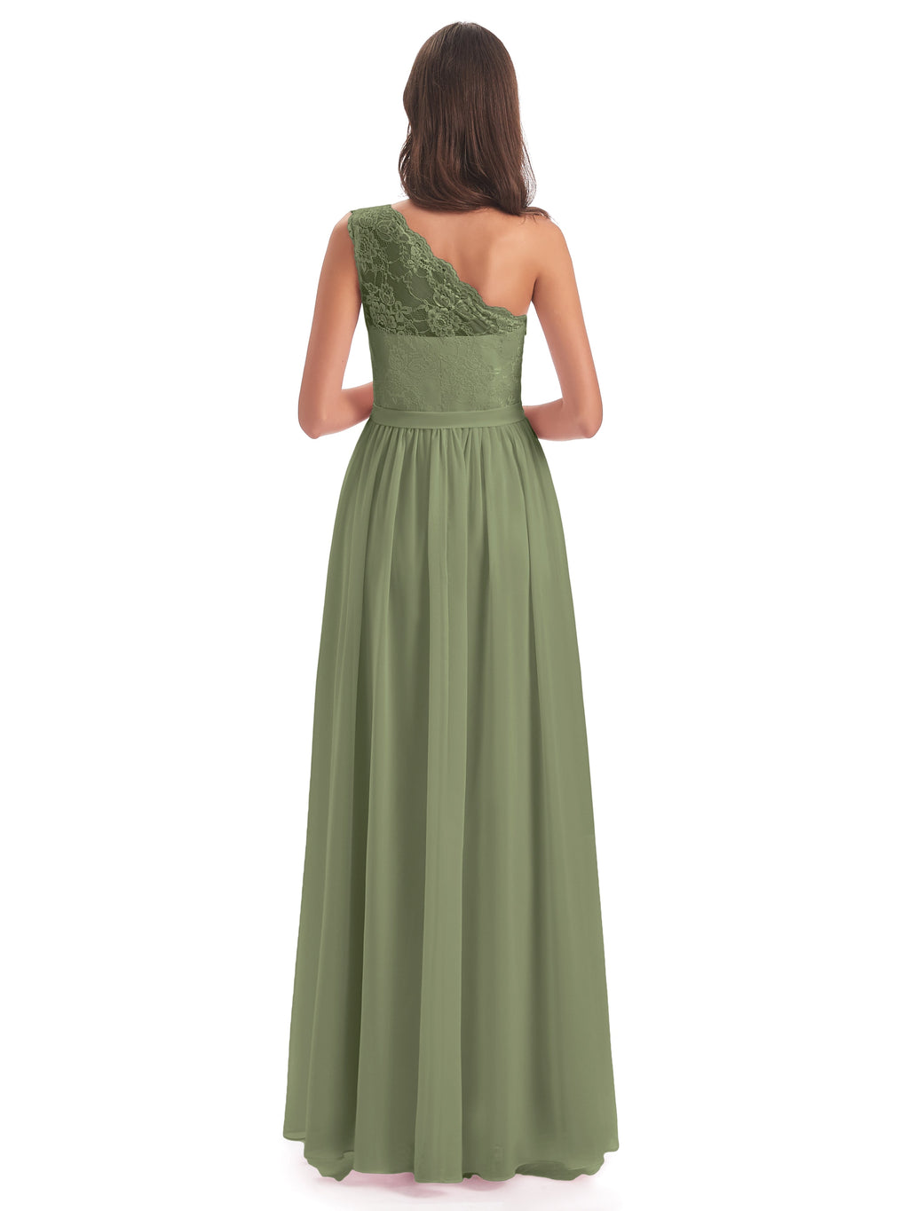 Scarlett One Shoulder Split Chiffon/Lace Bridesmaid Dresses