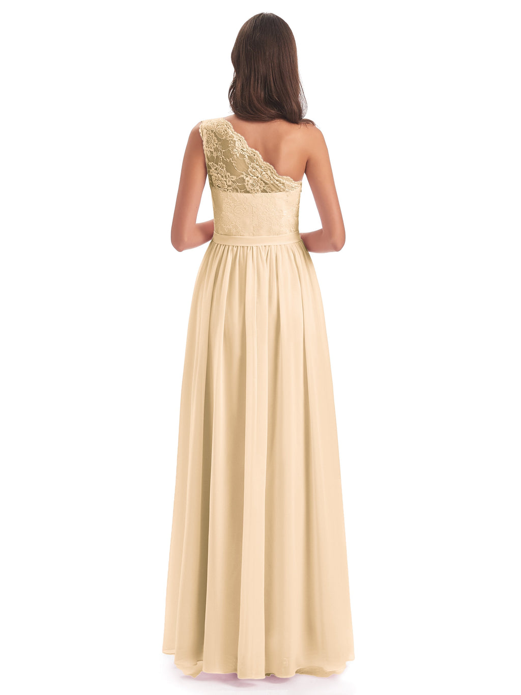 Scarlett One Shoulder Split Chiffon/Lace Bridesmaid Dresses