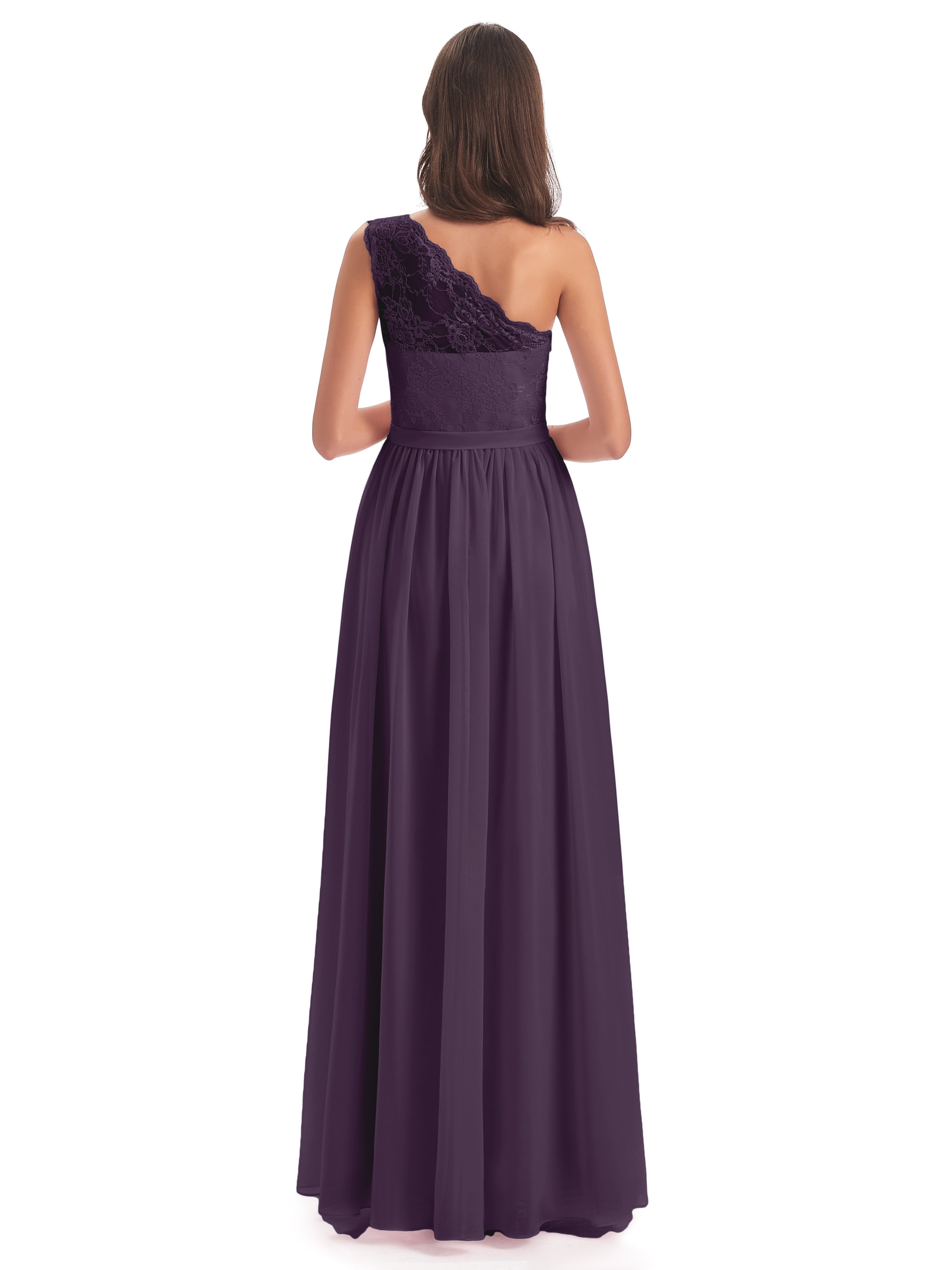 Scarlett One Shoulder Split Chiffon/Lace Bridesmaid Dresses