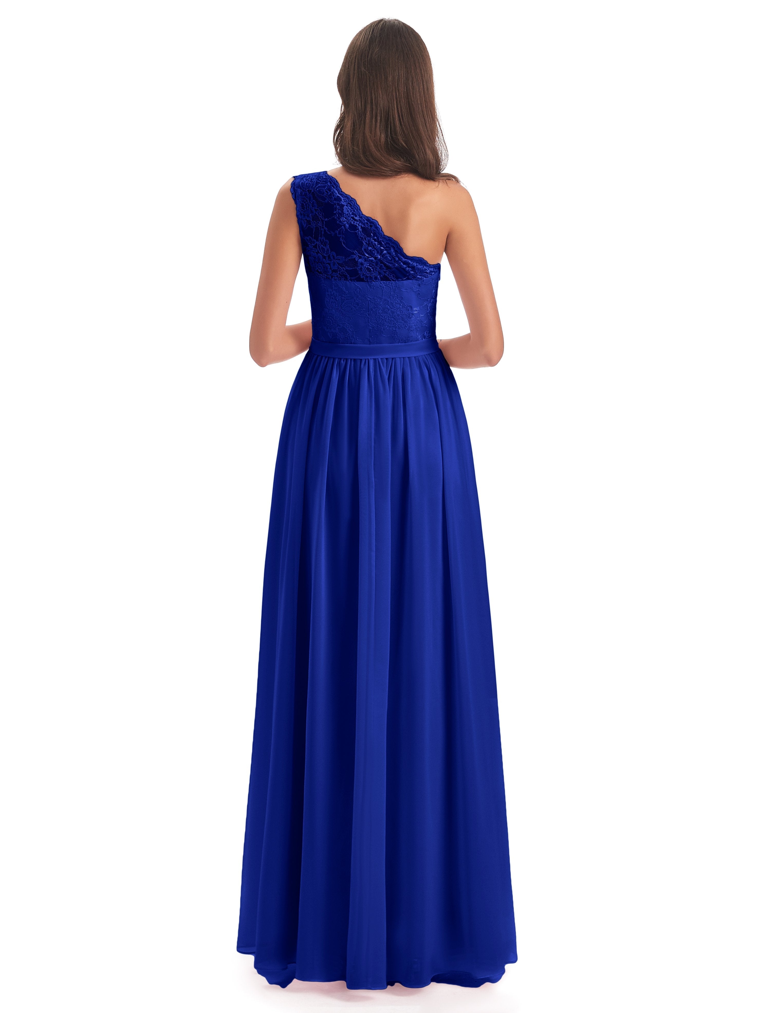 Scarlett One Shoulder Split Chiffon/Lace Bridesmaid Dresses
