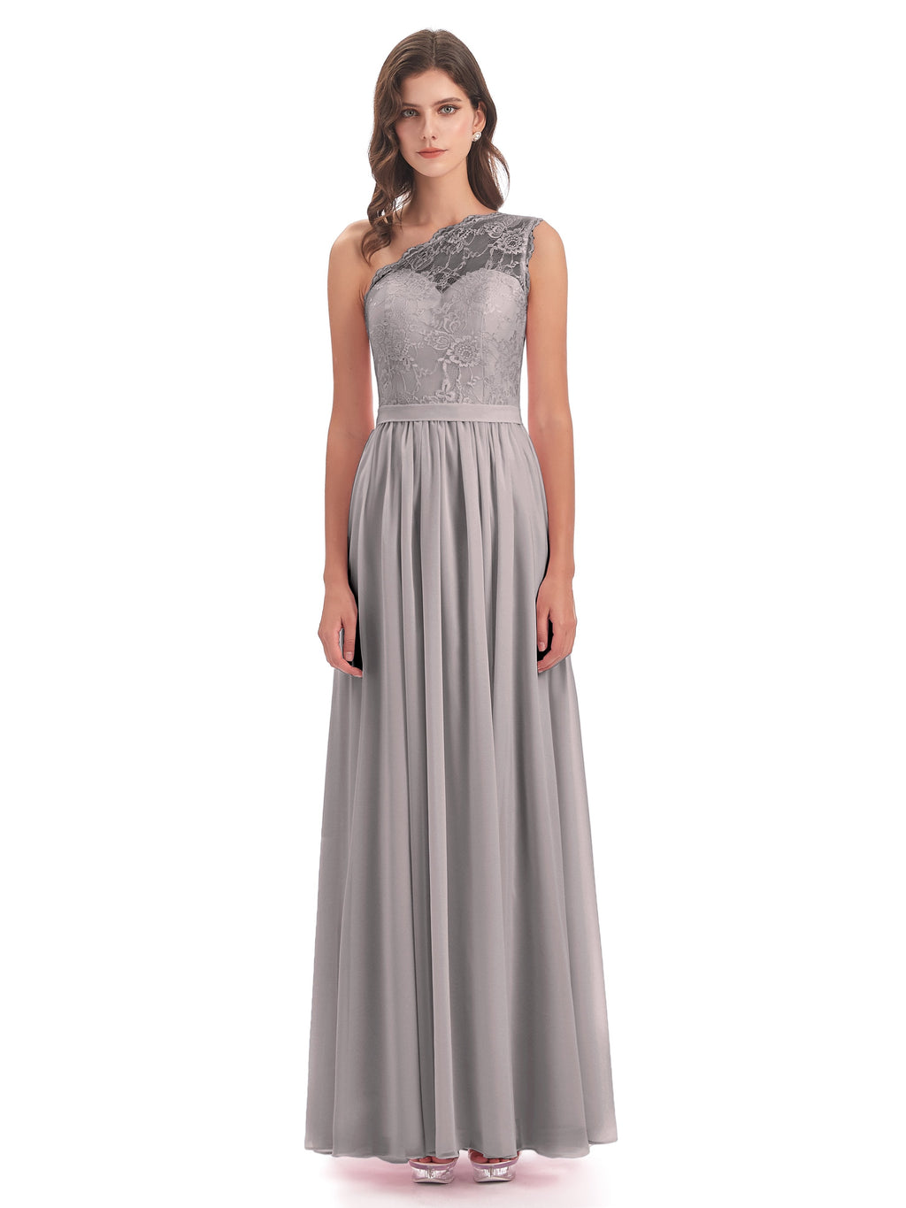 Scarlett One Shoulder Split Chiffon/Lace Bridesmaid Dresses