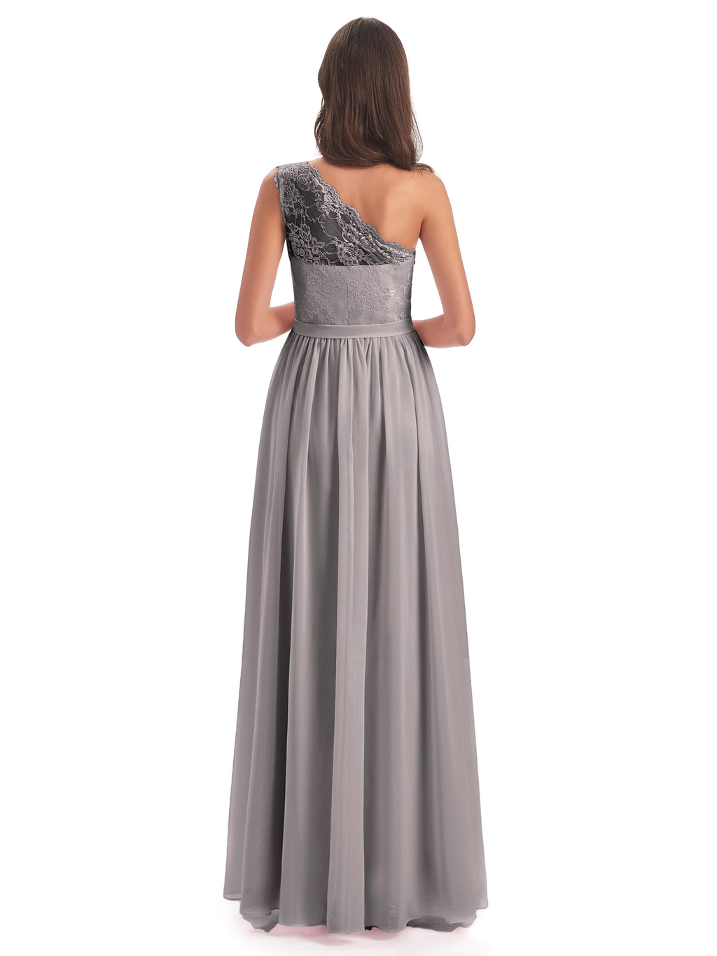 Scarlett One Shoulder Split Chiffon/Lace Bridesmaid Dresses