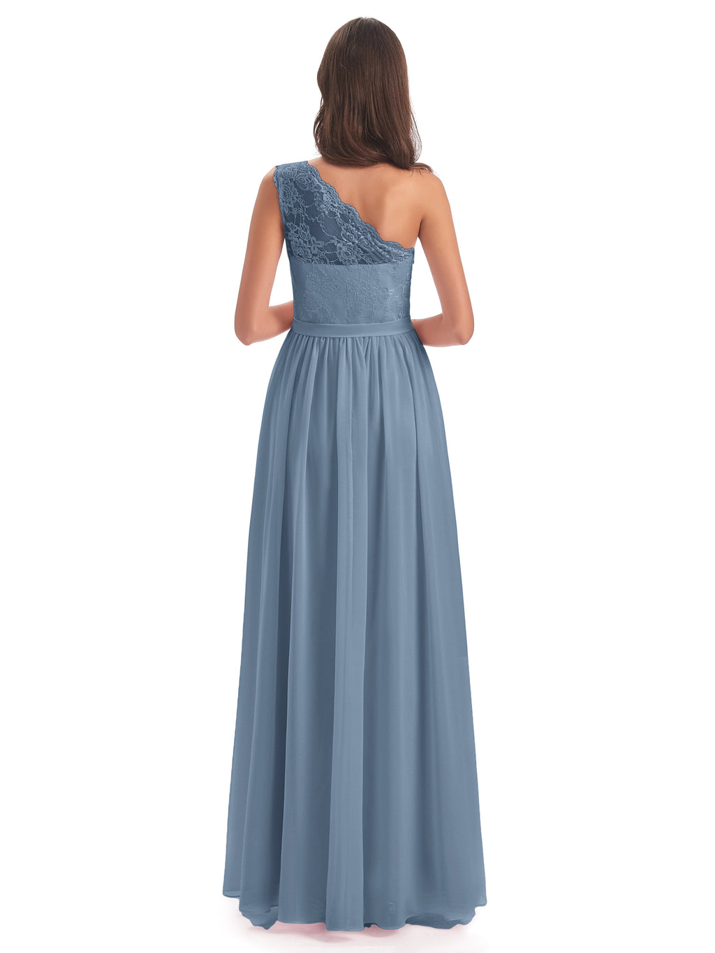 Scarlett One Shoulder Split Chiffon/Lace Bridesmaid Dresses