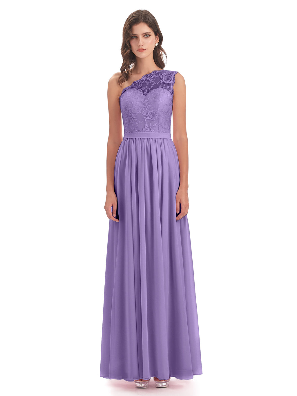 Scarlett One Shoulder Split Chiffon/Lace Bridesmaid Dresses