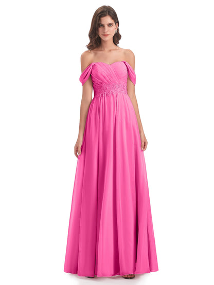 Sonia Off The Shoulder Bridesmaid Dresses With Appliques