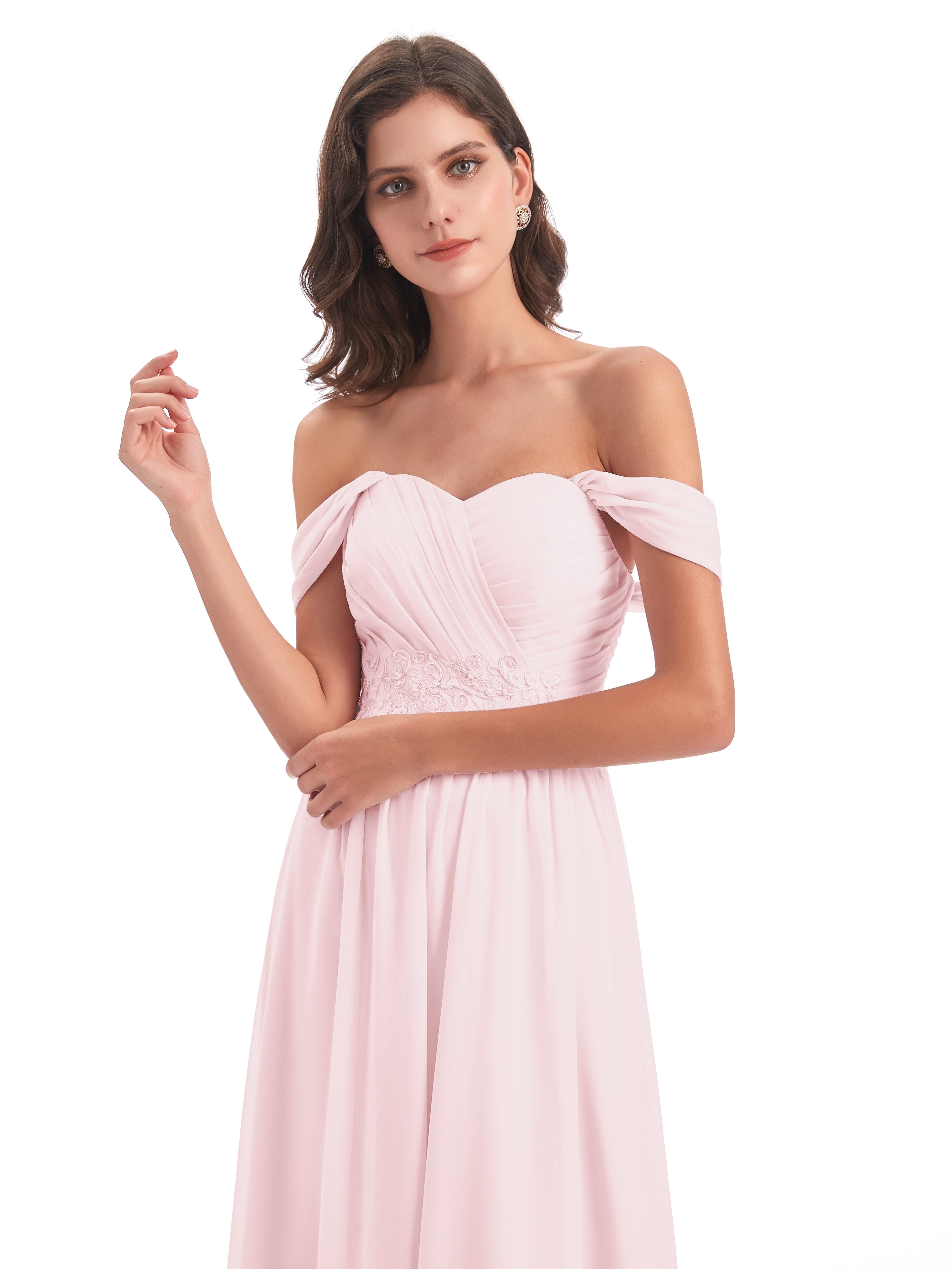 Sonia Off The Shoulder Bridesmaid Dresses With Appliques