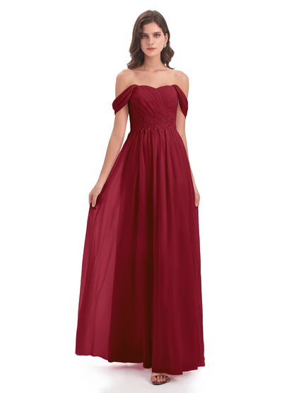Sonia Off The Shoulder Bridesmaid Dresses With Appliques