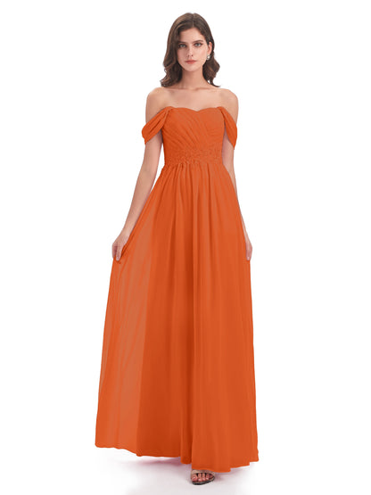 Sonia Off The Shoulder Bridesmaid Dresses With Appliques