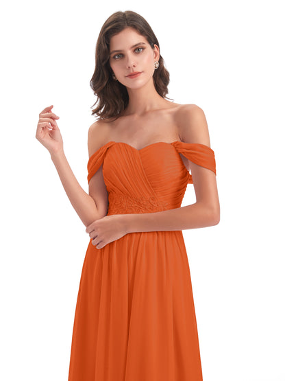 Sonia Off The Shoulder Bridesmaid Dresses With Appliques