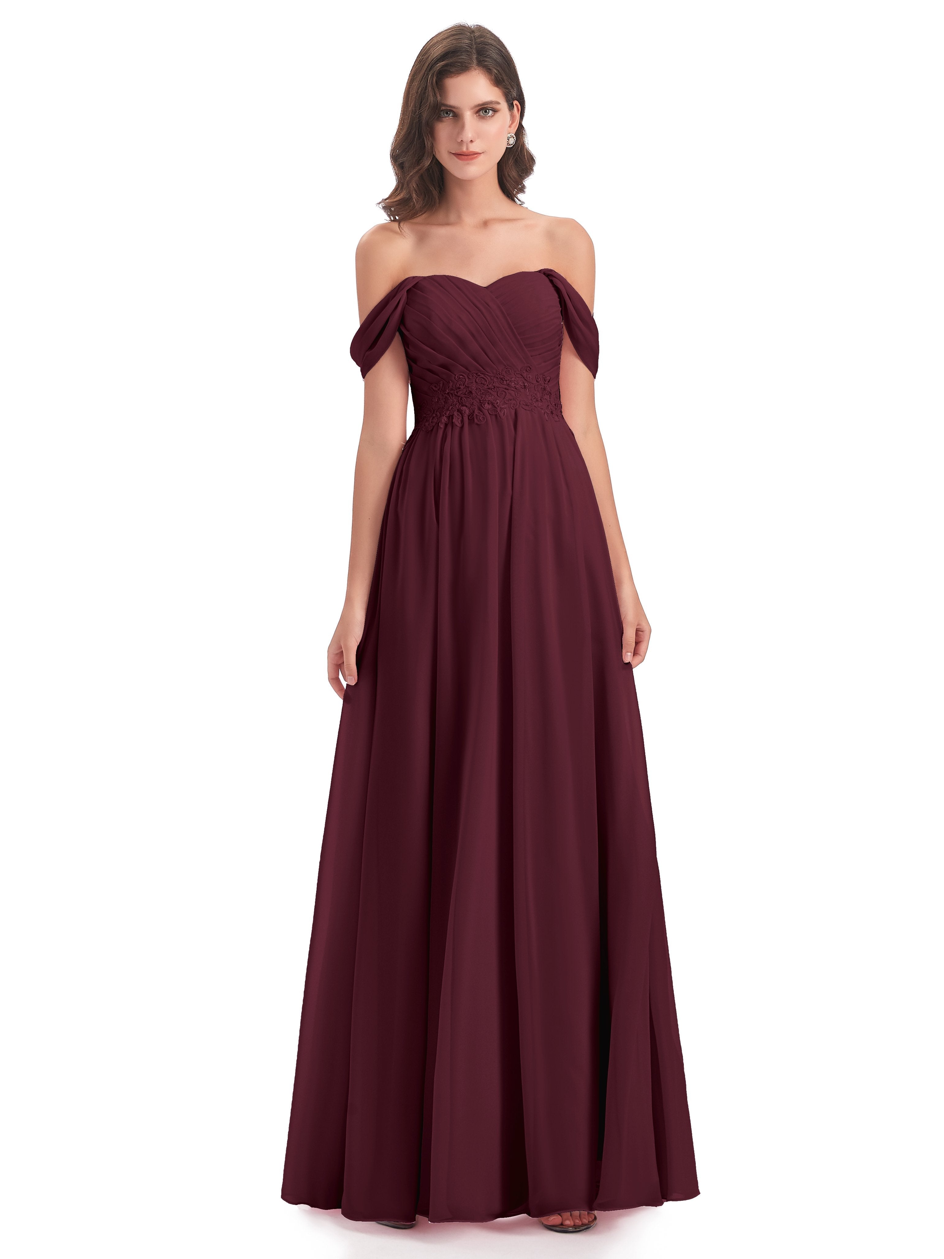 Sonia Off The Shoulder Bridesmaid Dresses With Appliques