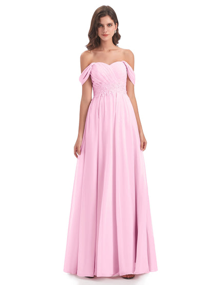 Sonia Off The Shoulder Bridesmaid Dresses With Appliques