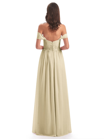 Sonia Off The Shoulder Bridesmaid Dresses With Appliques
