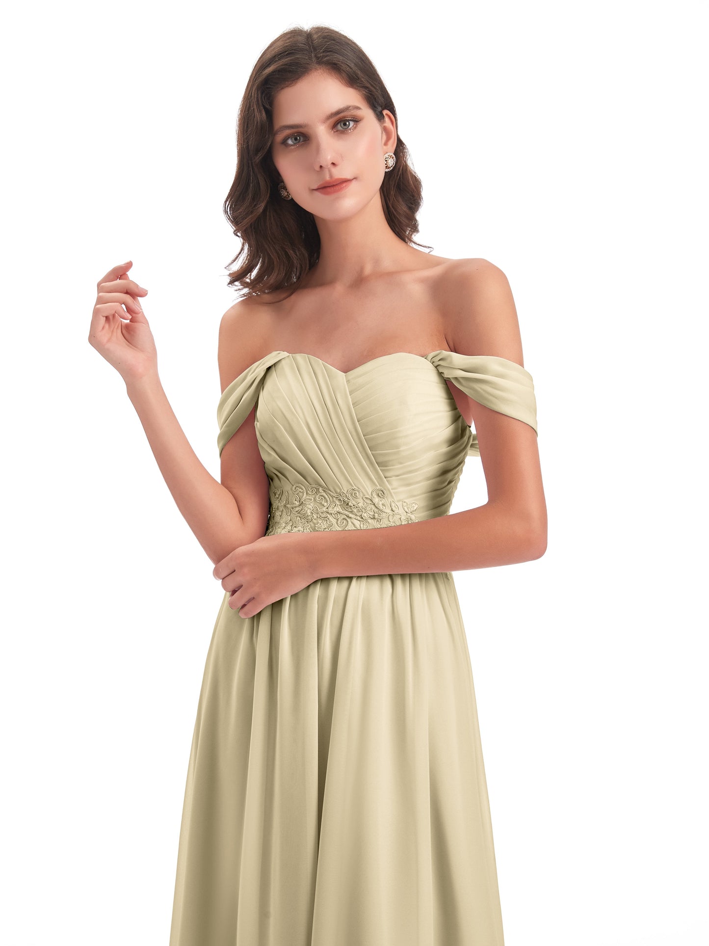 Sonia Off The Shoulder Bridesmaid Dresses With Appliques
