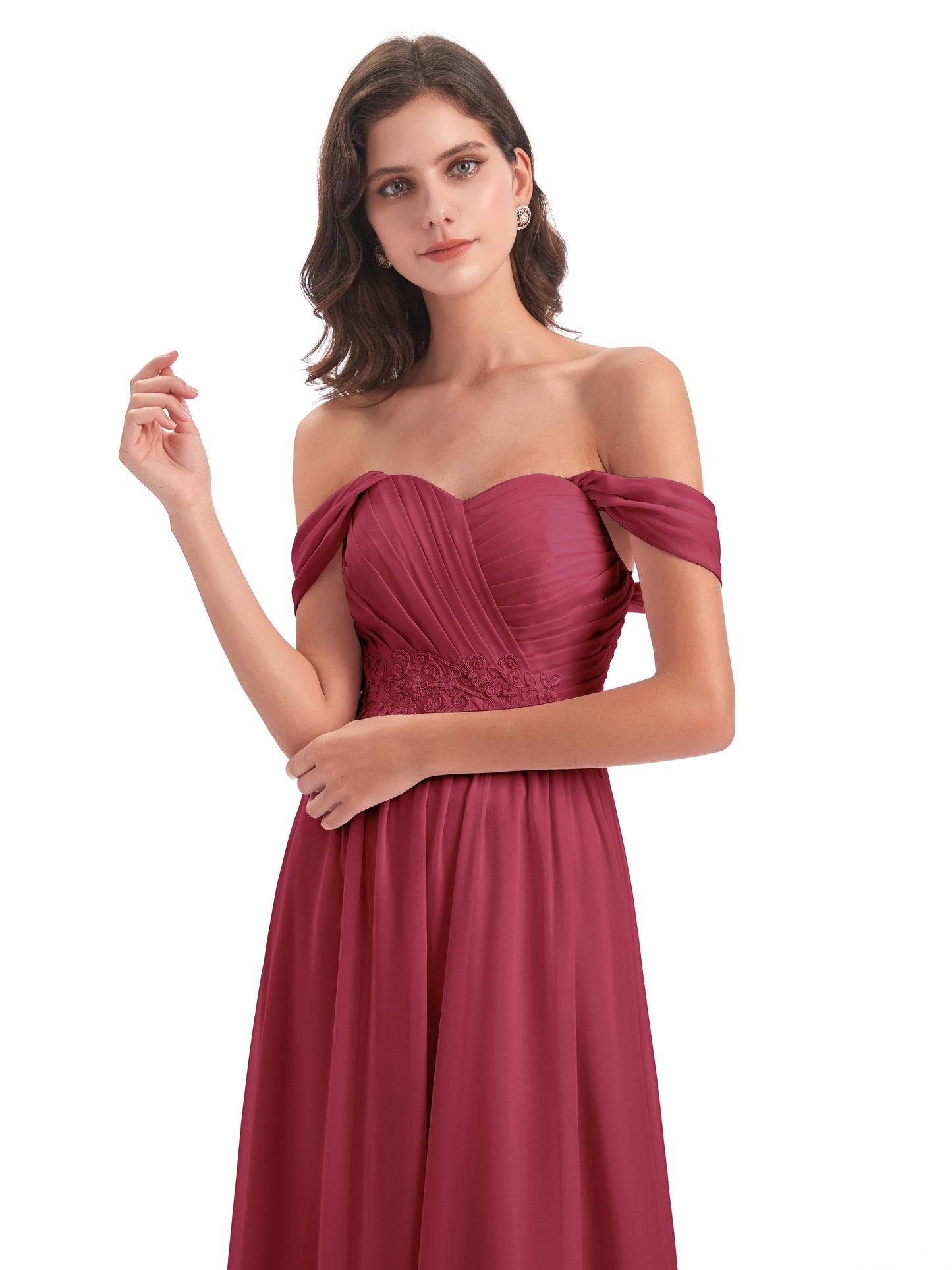 Sonia Off The Shoulder Bridesmaid Dresses With Appliques