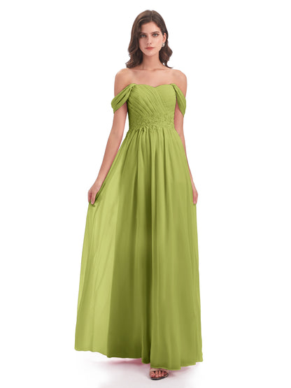 Sonia Off The Shoulder Bridesmaid Dresses With Appliques