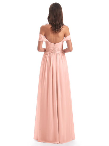 Sonia Off The Shoulder Bridesmaid Dresses With Appliques
